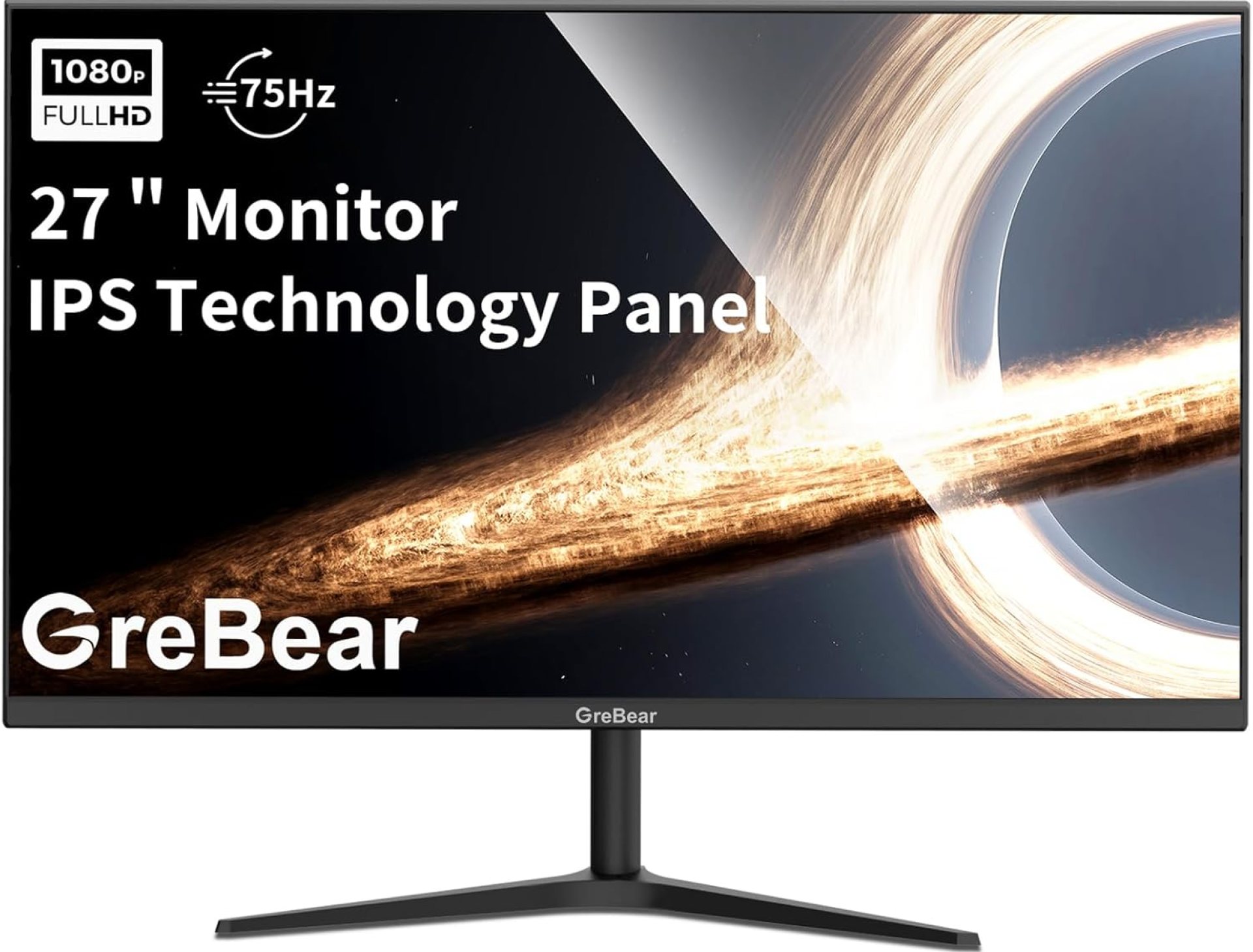 27 Inch Monitor 75Hz IPS Panel PC Computer Monitors FHD 1080p LED Display Home Office Desktop Screen, HDMI, VGA, Flicker-Free, Blue Light Filter, 100×100 mm VESA Mountable 27 Inch Monitor 75Hz IPS Panel PC Computer Monitors FHD 1080p LED Display Home Office Desktop Screen, HDMI, VGA, Flicker-Free, Blue Light Filter, 100×100 mm VESA Mountable