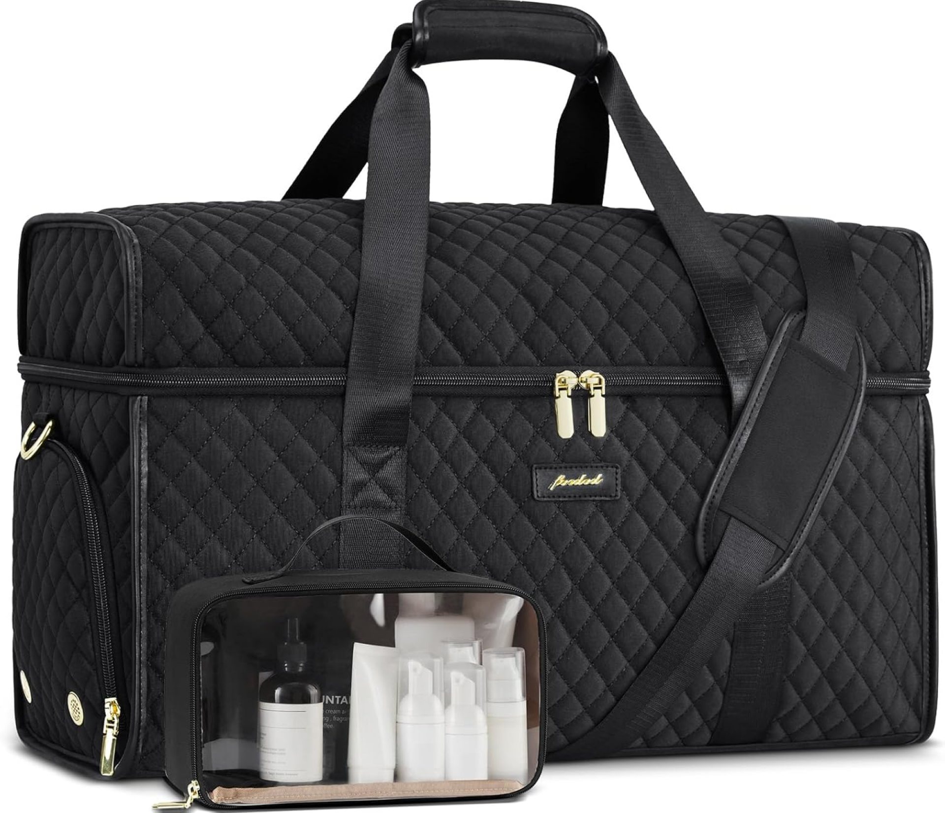 Weekender Travel Duffle Bag for Women: Overnight Bags with Shoe Compartment Carry on Bags for Airplanes with Toiletry Bag Weekend Yoga Gym Bag with Wet Pocket Black Weekender Travel Duffle Bag for Women: Overnight Bags with Shoe Compartment Carry on Bags for Airplanes with Toiletry Bag Weekend Yoga Gym Bag with Wet Pocket Black