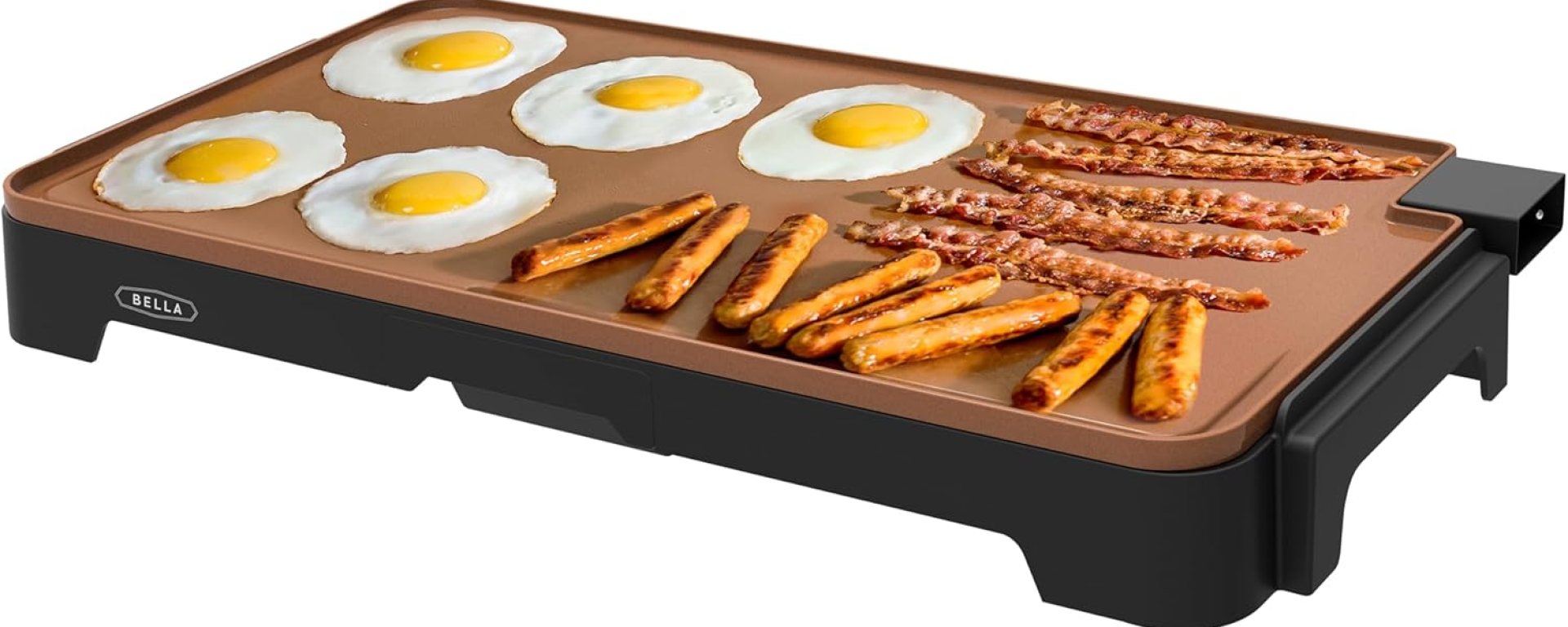 BELLA XL Electric Ceramic Titanium Griddle, Make 15 Eggs At Once, Healthy-Eco Non-stick Coating, Hassle-Free Clean Up, Large Submersible Cooking Surface, 12″ x 22″, Copper/Black BELLA XL Electric Ceramic Titanium Griddle, Make 15 Eggs At Once, Healthy-Eco Non-stick Coating, Hassle-Free Clean Up, Large Submersible Cooking Surface, 12″ x 22″, Copper/Black