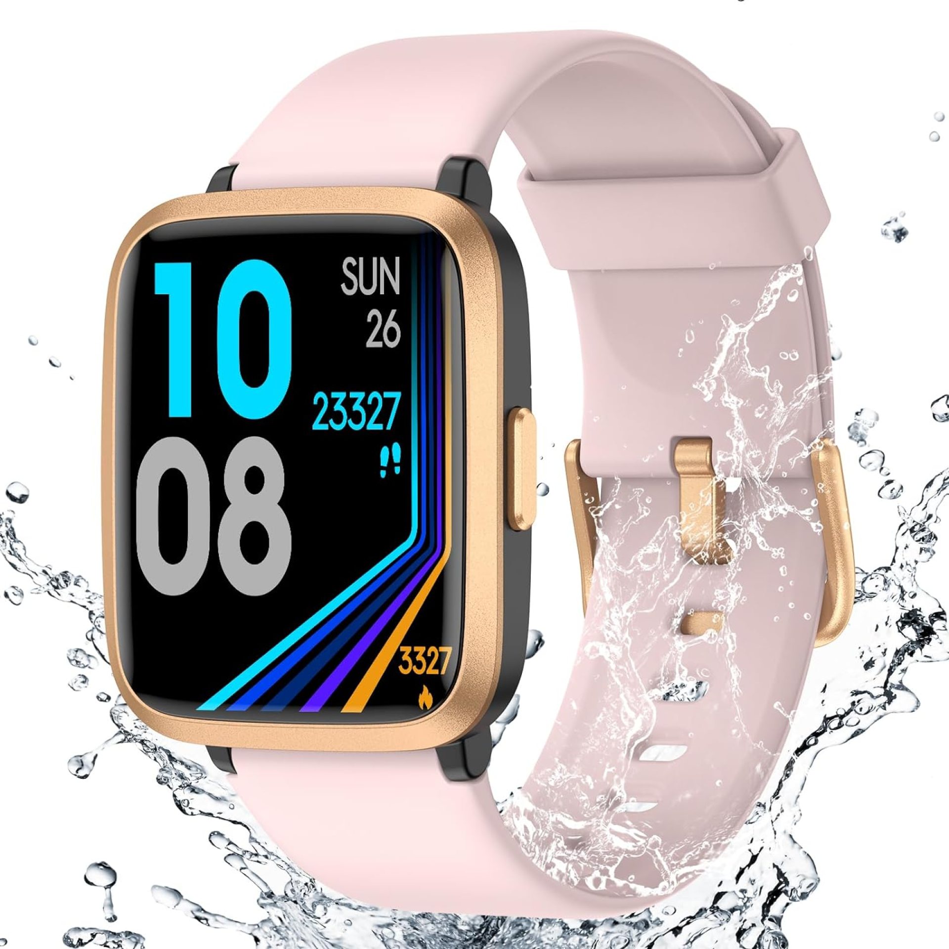 Fitness Tracker Watch with Heart Rate Monitor, Activity Tracker with Pedometer, Sleep Monitor, Calories & Step Counter, 5ATM Waterproof Smart Watch for Women Men Health Fitness Watch for Sports Fitness Tracker Watch with Heart Rate Monitor, Activity Tracker with Pedometer, Sleep Monitor, Calories & Step Counter, 5ATM Waterproof Smart Watch for Women Men Health Fitness Watch for Sports