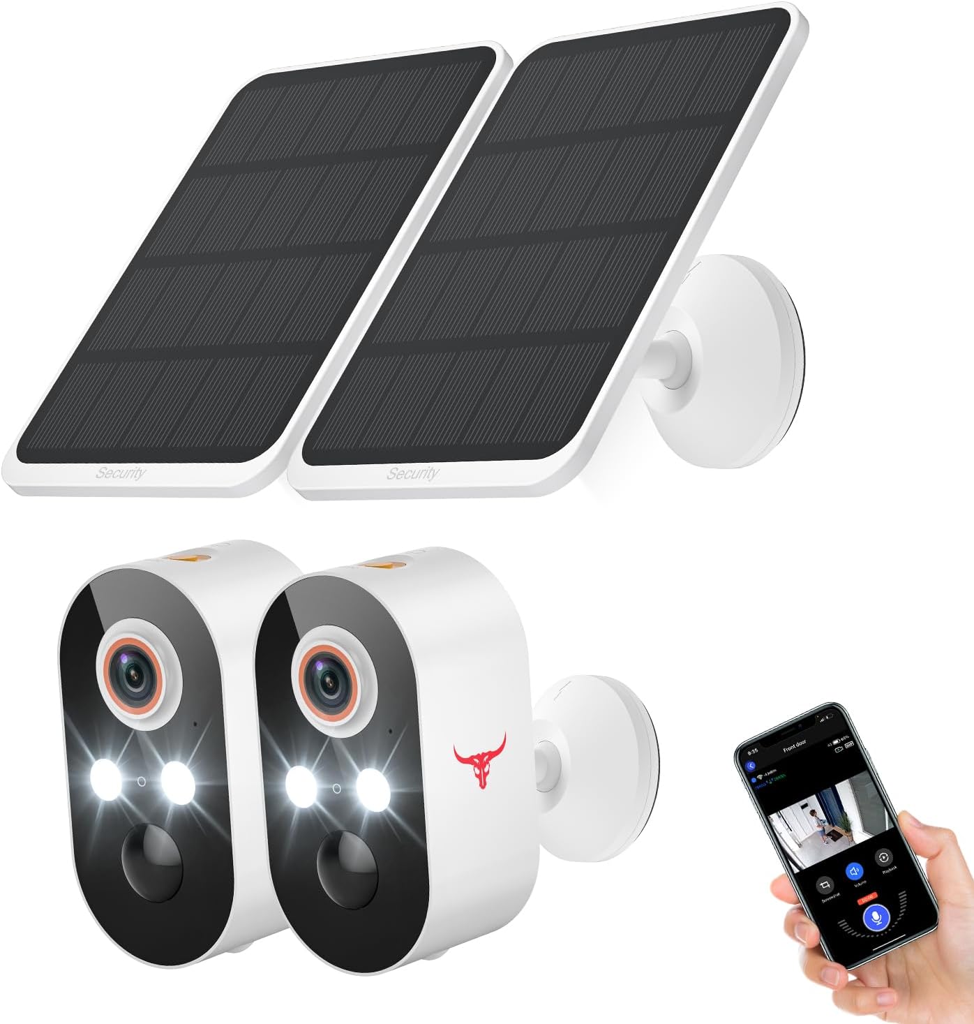 1080p Solar Security Camera, Smart AI Human Detection, Color Night Vision, 2-Way Audio, Cloud Storage Sold Separately, 2.4G WiFi, Wireless Indoor/Outdoor Surveillance Bullet Cam (2 Pack) 1080p Solar Security Camera, Smart AI Human Detection, Color Night Vision, 2-Way Audio, Cloud Storage Sold Separately, 2.4G WiFi, Wireless Indoor/Outdoor Surveillance Bullet Cam (2 Pack)