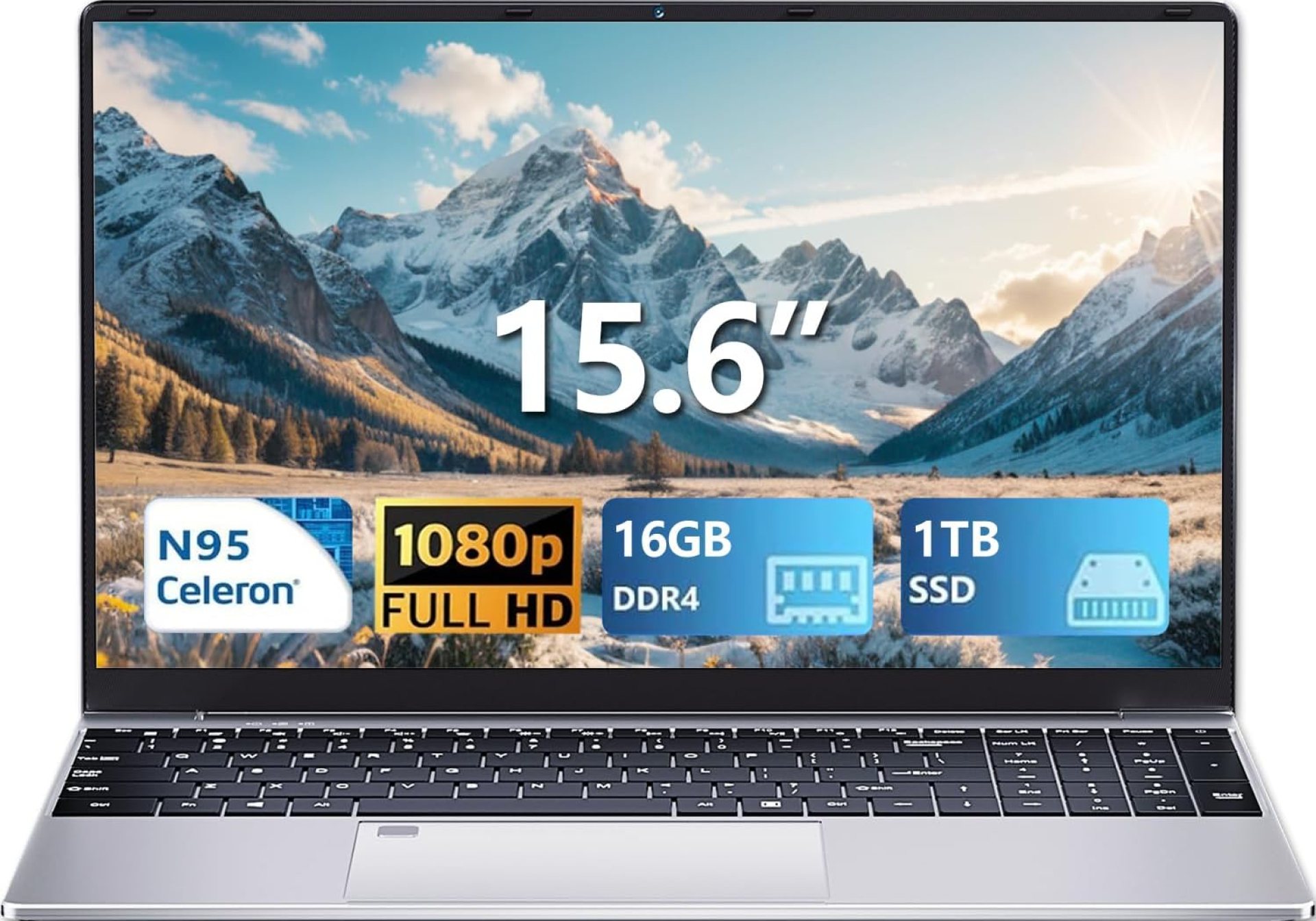 15.6 Inch Laptop, Gaming Laptop N95 Processor(Up to 3.4GHz) 1920X1080 FHD IPS Screen,laptops Computer 16GB DDR4 1TB SSD 180°Open Angle Fingerprint Unlock Backlit Keyboard WiFi 5 for Business Student 15.6 Inch Laptop, Gaming Laptop N95 Processor(Up to 3.4GHz) 1920X1080 FHD IPS Screen,laptops Computer 16GB DDR4 1TB SSD 180°Open Angle Fingerprint Unlock Backlit Keyboard WiFi 5 for Business Student
