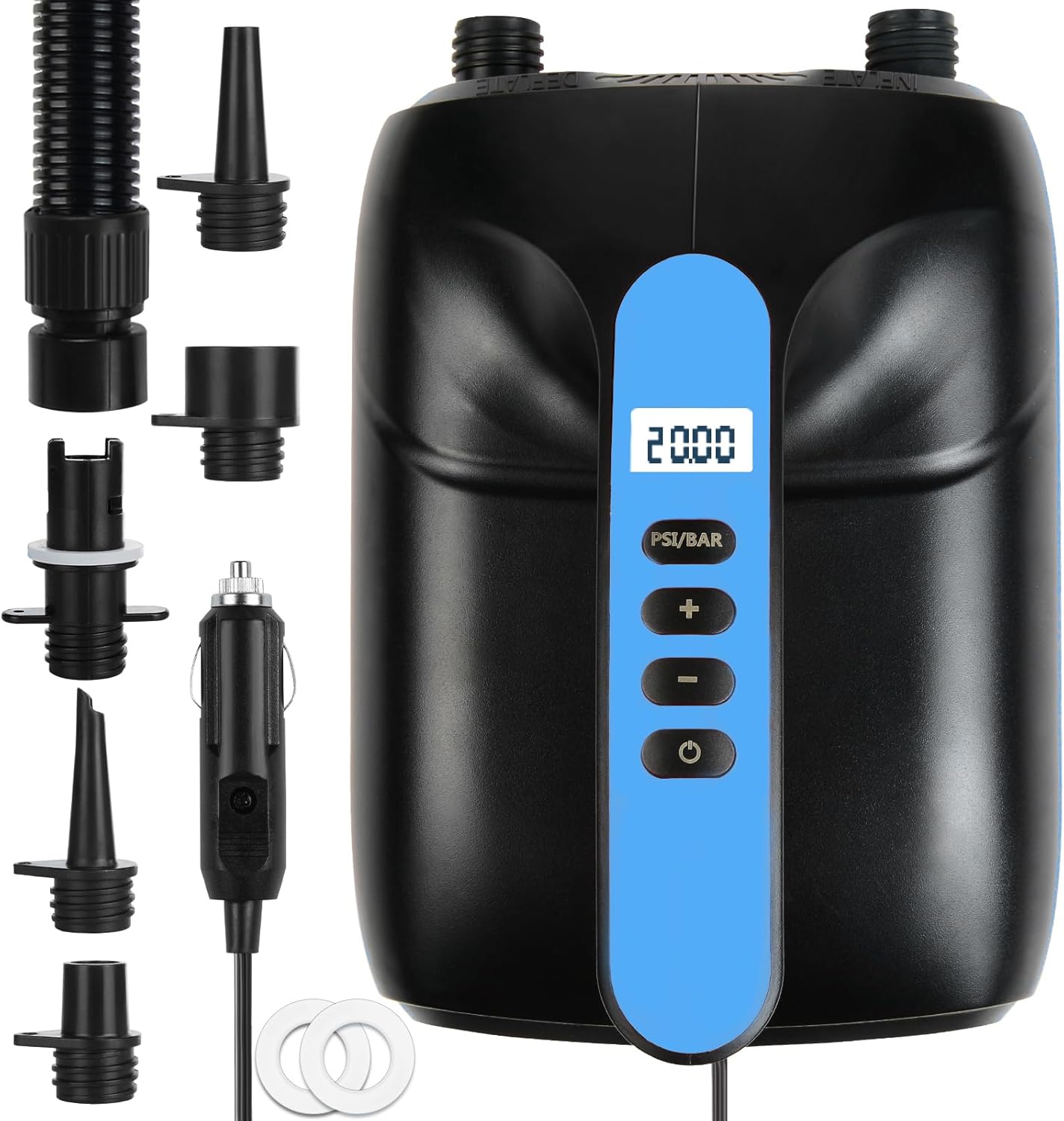 Paddle Board Pump,20PSI High Pressure SUP Electric Air Pump,Dual Stage Inflation SUP Electric Pump for Stand Up Paddle Boards,Boats,Kayak,Inflation & Deflation,12V DC Car Connector Paddle Board Pump,20PSI High Pressure SUP Electric Air Pump,Dual Stage Inflation SUP Electric Pump for Stand Up Paddle Boards,Boats,Kayak,Inflation & Deflation,12V DC Car Connector