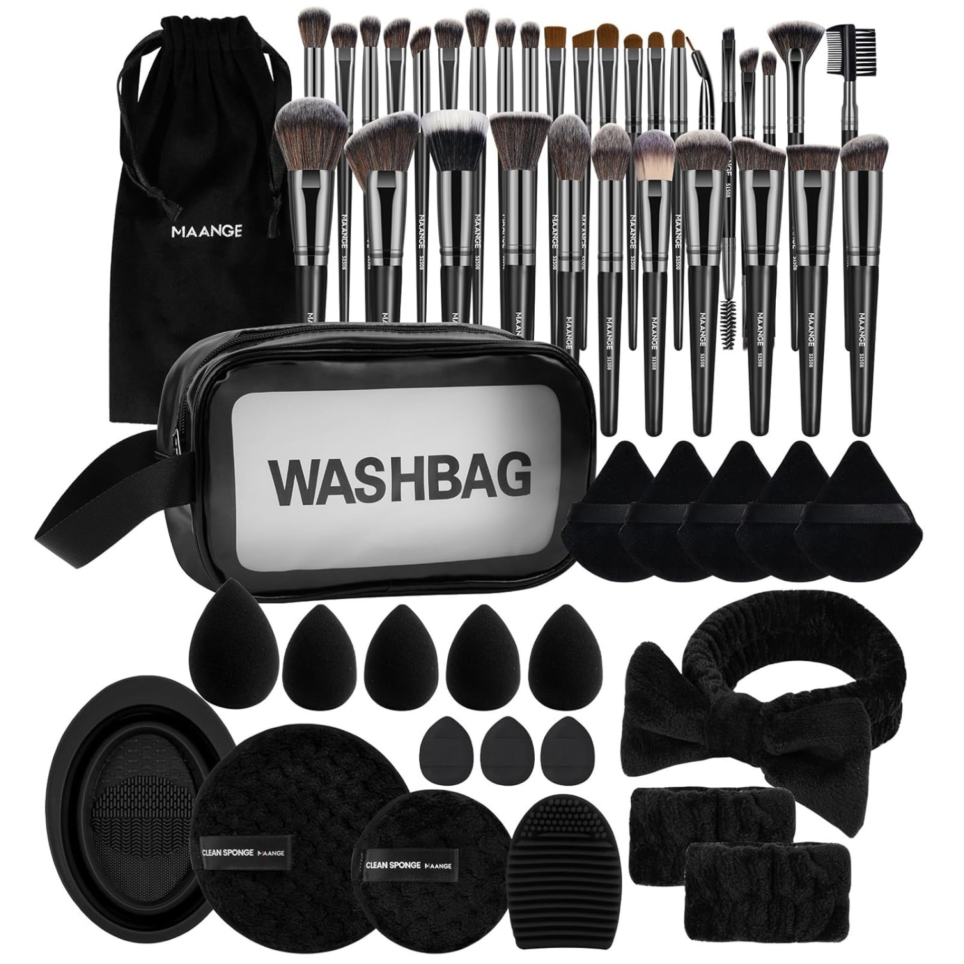 MAANGE Makeup Brushes 54 Pcs Makeup Tool Set, Multi-functional Makeup Kit Premium Synthetic Brush Make up Brushes Set for Women Girl (Black, 54 Pcs) MAANGE Makeup Brushes 54 Pcs Makeup Tool Set, Multi-functional Makeup Kit Premium Synthetic Brush Make up Brushes Set for Women Girl (Black, 54 Pcs)