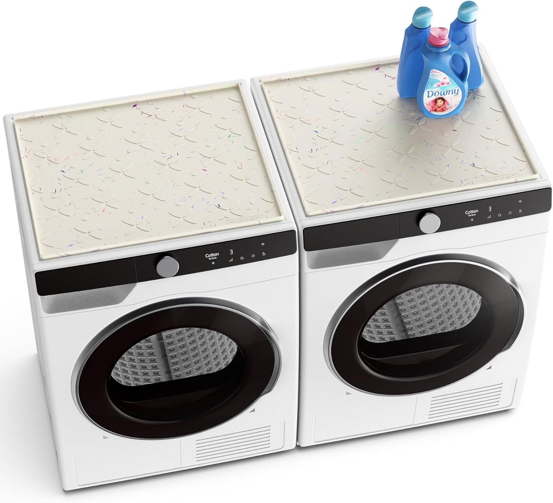 2PCs Washer and Dryer Covers for the Top, 25.6”x 23.6” or 23.6″x19.7″ Silicone Waterproof and Non-slip Washer Dryer Top Protector for Laundry Kitchen Home (2 Pcs 25.6”*23.6”, Cream) 2PCs Washer and Dryer Covers for the Top, 25.6”x 23.6” or 23.6″x19.7″ Silicone Waterproof and Non-slip Washer Dryer Top Protector for Laundry Kitchen Home (2 Pcs 25.6”*23.6”, Cream)