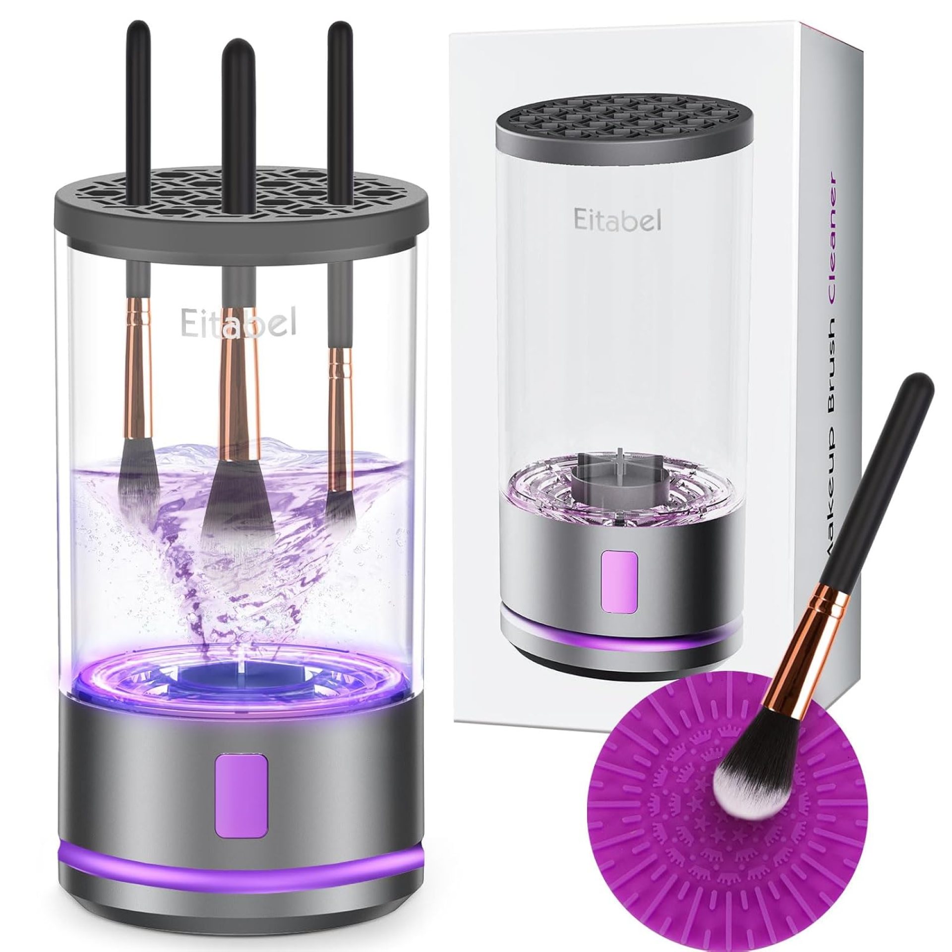 Electric Makeup Brush Cleaner machine, 2 in 1 Makeup Brush Dryer & Makeup Brush Washer Combined, Automatic Spinning Makeup Brush Cleaner For All Size Makeup Brush and Sponges Electric Makeup Brush Cleaner machine, 2 in 1 Makeup Brush Dryer & Makeup Brush Washer Combined, Automatic Spinning Makeup Brush Cleaner For All Size Makeup Brush and Sponges