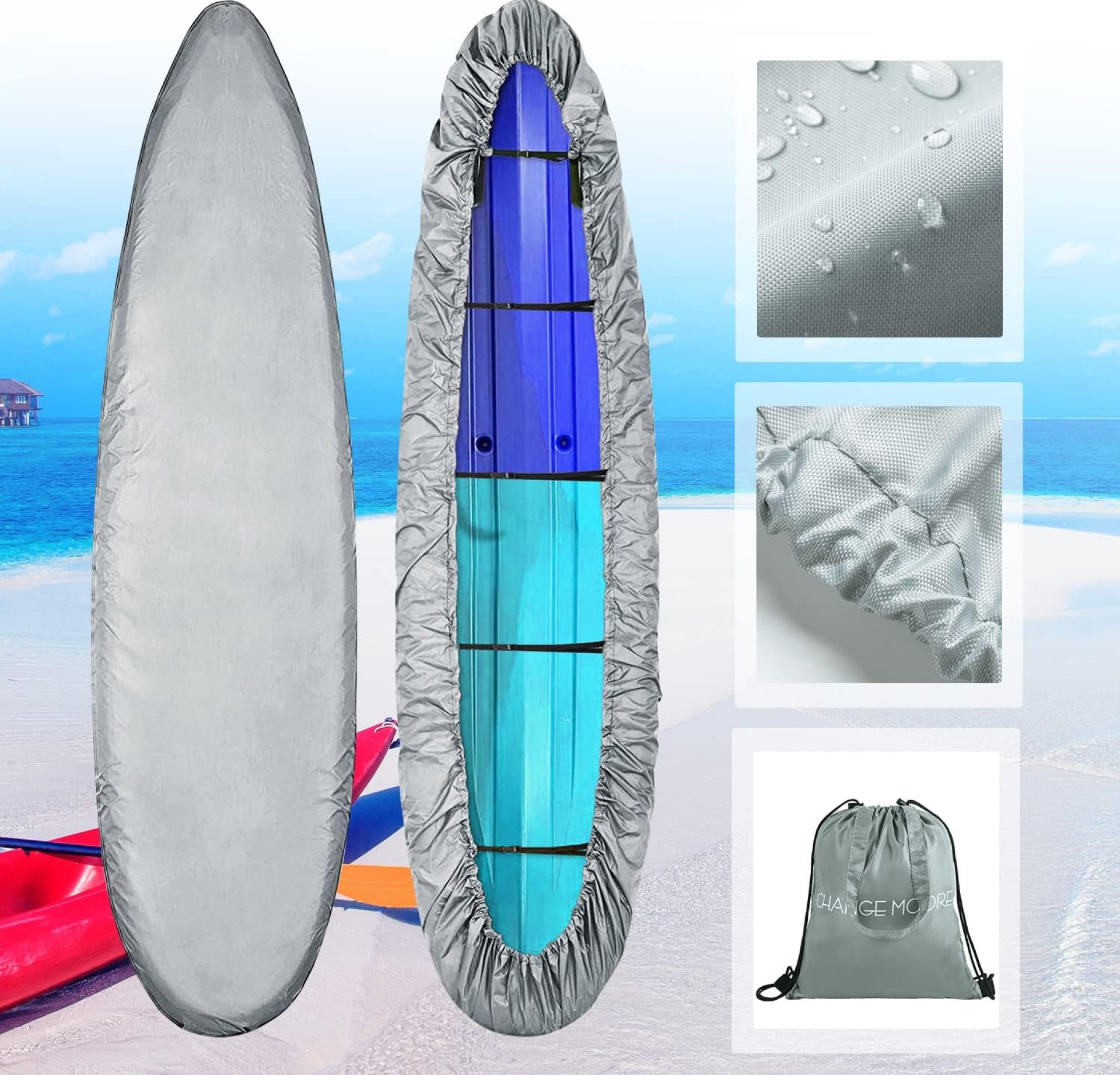 100% Waterproof Paddle Board Covers, Kayak Storage Cover with 5 Straps for Heavy Wind, Dust & UV Protection, Heavy Duty Kayak Cover 8 ft 9 ft for Fishing Boat Kayak Canoe Paddle Board 8-9.8 ft 100% Waterproof Paddle Board Covers, Kayak Storage Cover with 5 Straps for Heavy Wind, Dust & UV Protection, Heavy Duty Kayak Cover 8 ft 9 ft for Fishing Boat Kayak Canoe Paddle Board 8-9.8 ft