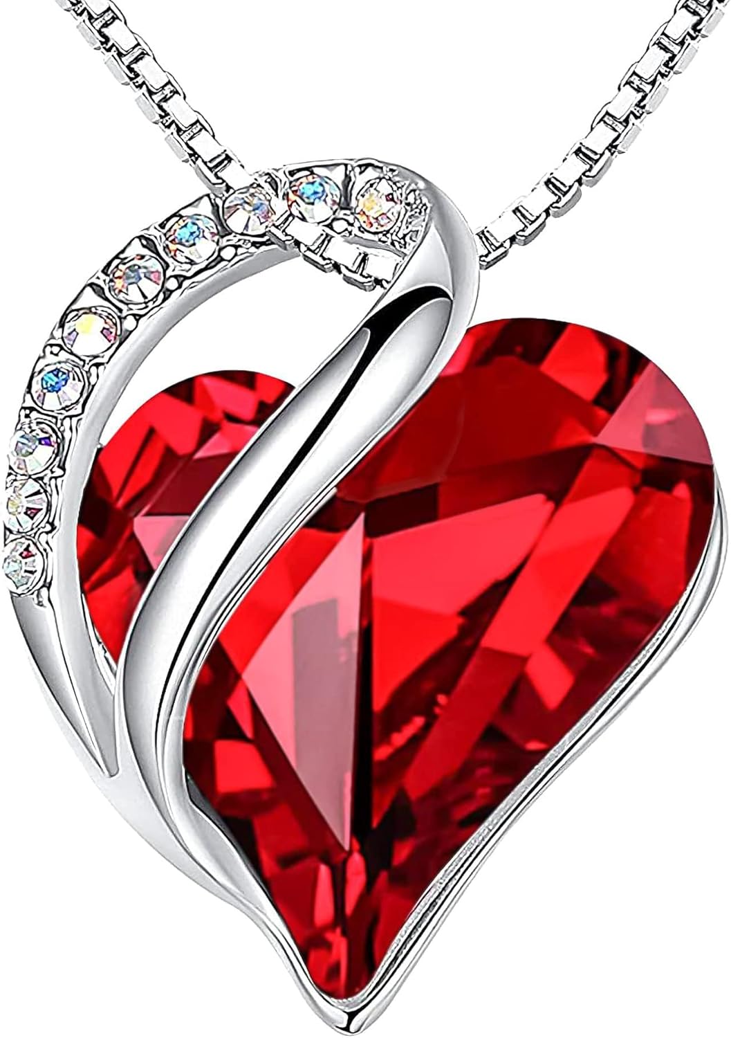 Leafael Valentine’s Day Gifts Necklaces for Women, Infinity Love Heart Pendant with Birthstone Crystals, Silver Plated 18 + 2 inch Chain, Birthday Jewelry for Wife, Girlfriend, Mom, & Her Leafael Valentine’s Day Gifts Necklaces for Women, Infinity Love Heart Pendant with Birthstone Crystals, Silver Plated 18 + 2 inch Chain, Birthday Jewelry for Wife, Girlfriend, Mom, & Her