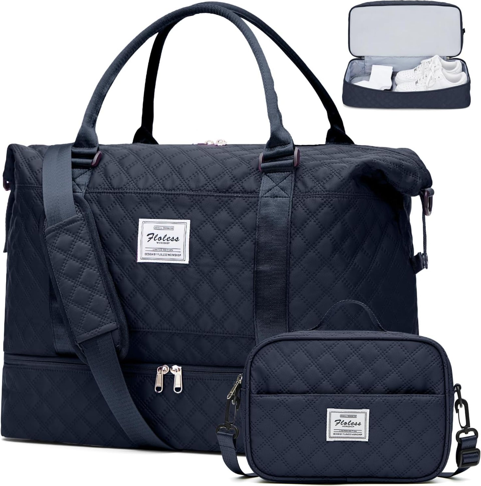 Weekender Bags for Women,Travel Duffel Bag with Shoes Compartment,Overnight Carry on Personal Item Bag with Toiletry Bag Weekender Bags for Women,Travel Duffel Bag with Shoes Compartment,Overnight Carry on Personal Item Bag with Toiletry Bag
