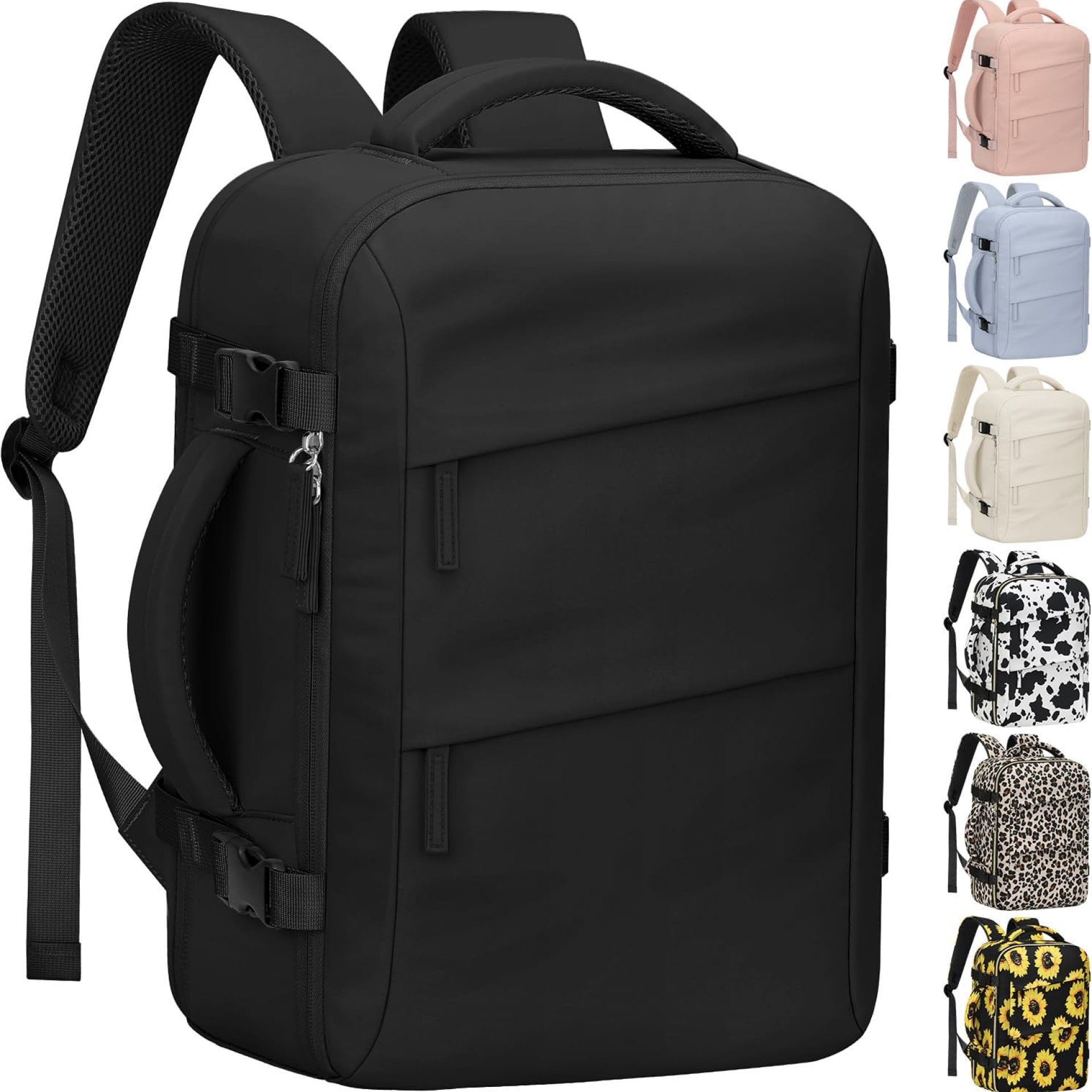 Travel Backpack for Women Men Carry on Flight Approved Lightweight 15.6 Inch Laptop Backpack Duffle College Business Work Weekender Hiking Travel Essentials Suitcase Backpack Black Travel Backpack for Women Men Carry on Flight Approved Lightweight 15.6 Inch Laptop Backpack Duffle College Business Work Weekender Hiking Travel Essentials Suitcase Backpack Black
