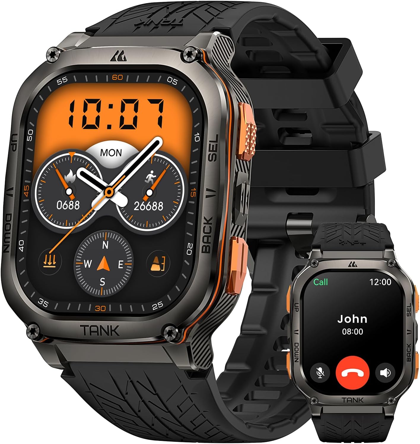 AMAZTIM Military Smart Watch with GPS, 6 Satellite Positioning/Compass, Stainless Steel Body, 50M Waterproof, 480mAh Extra-large battery, Answer/Make Call, 2″ AMOLED Screen, Compatible for Android iOS AMAZTIM Military Smart Watch with GPS, 6 Satellite Positioning/Compass, Stainless Steel Body, 50M Waterproof, 480mAh Extra-large battery, Answer/Make Call, 2″ AMOLED Screen, Compatible for Android iOS