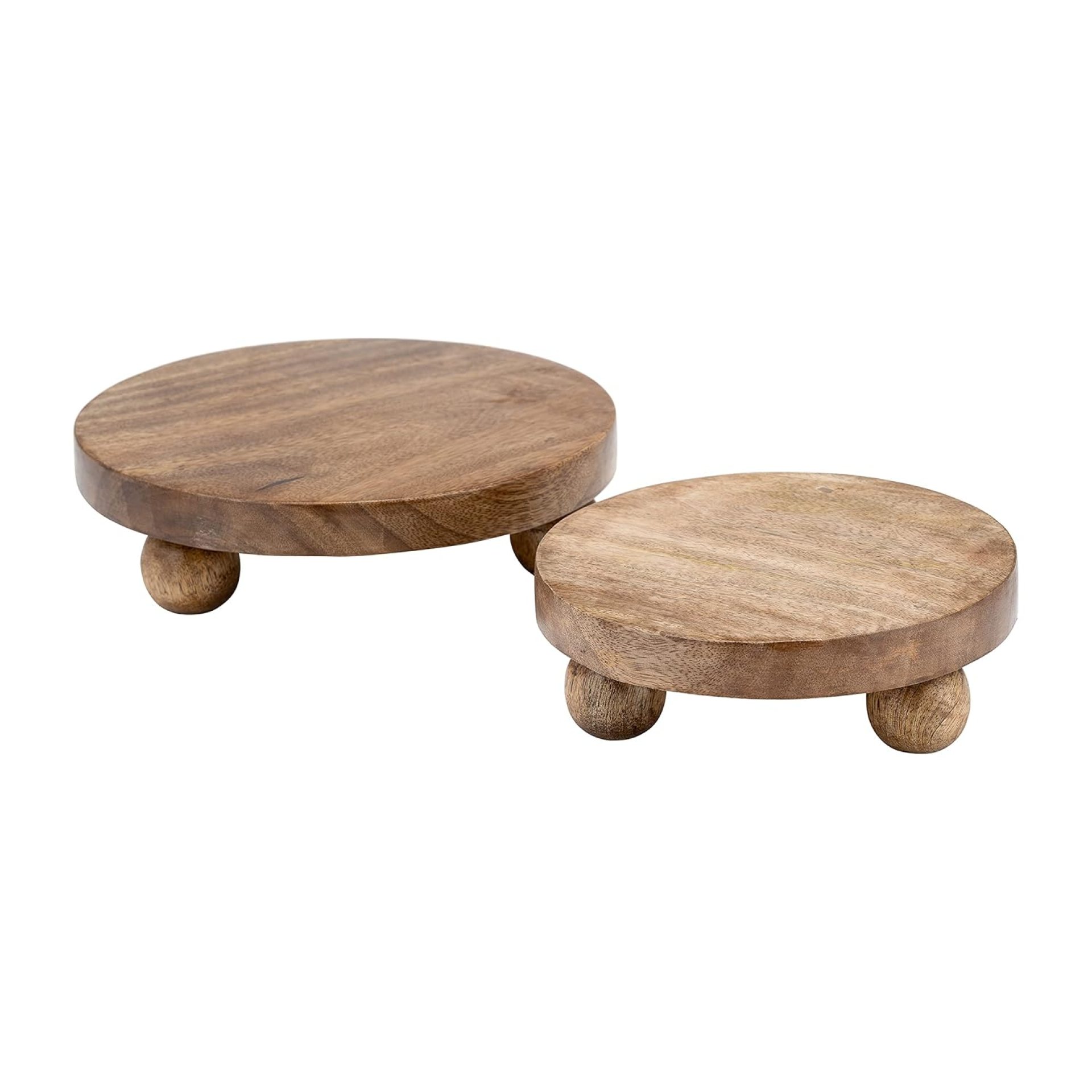 Sagebrook Home Set of 2 Round Wooden Riser Trays – Handcrafted Mango Wood Display Stands for Home, Kitchen, and Office Decor – Rustic Brown Pedestal Trays for Candles, Plants, and Organizing Sagebrook Home Set of 2 Round Wooden Riser Trays – Handcrafted Mango Wood Display Stands for Home, Kitchen, and Office Decor – Rustic Brown Pedestal Trays for Candles, Plants, and Organizing