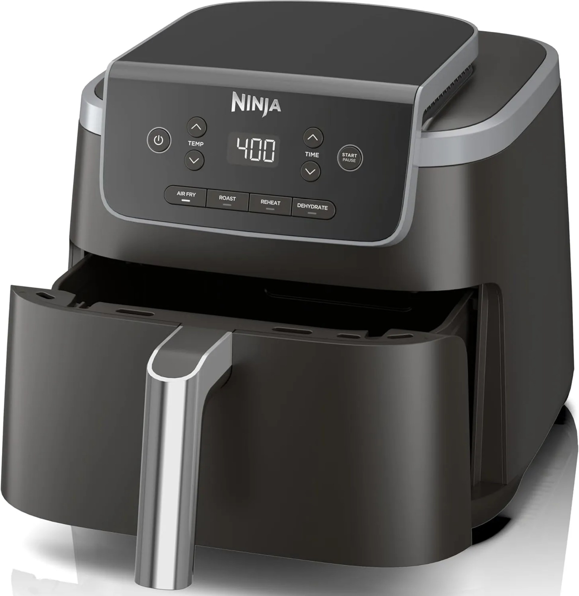 Ninja Air Fryer Pro 4-in-1 with 5 QT Capacity, Air Fry, Roast, Reheat, Dehydrate, Air Crisp Technology with 400F for hot, crispy results in just minutes, Nonstick Basket & Crisper Plate, Grey, AF141 Ninja Air Fryer Pro 4-in-1 with 5 QT Capacity, Air Fry, Roast, Reheat, Dehydrate, Air Crisp Technology with 400F for hot, crispy results in just minutes, Nonstick Basket & Crisper Plate, Grey, AF141
