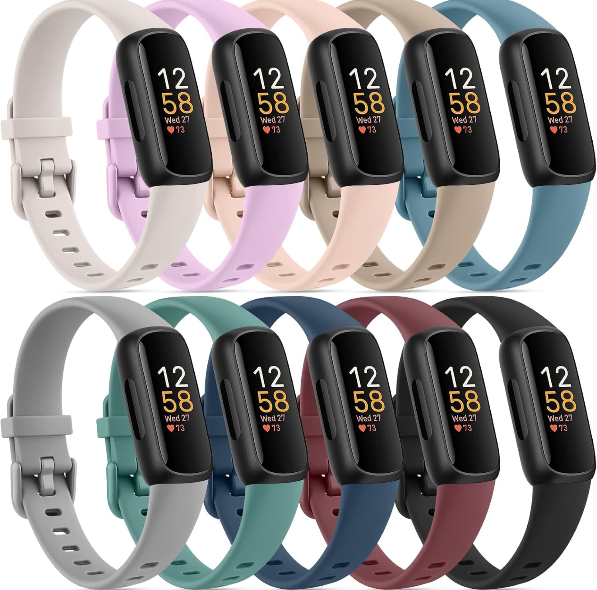 10 Pack Fitbit Inspire 3 Bands – Soft Silicone Adjustable Sport Replacement Straps for Women & Men 10 Pack Fitbit Inspire 3 Bands – Soft Silicone Adjustable Sport Replacement Straps for Women & Men