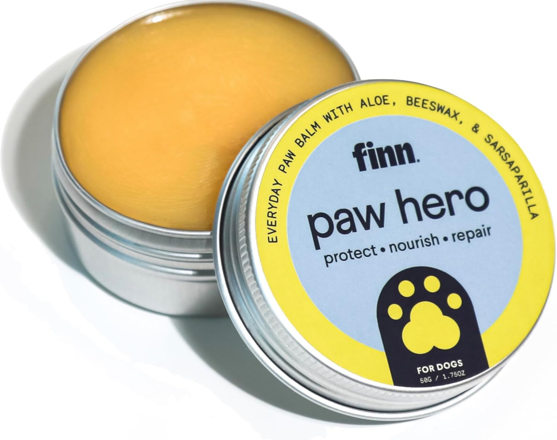 Finn Paw Hero | Natural Revitalizing Dog Paw Balm | Protect, Nourish & Repair from Wear, Damage & Dryness – 1.75 oz Finn Paw Hero | Natural Revitalizing Dog Paw Balm | Protect, Nourish & Repair from Wear, Damage & Dryness – 1.75 oz
