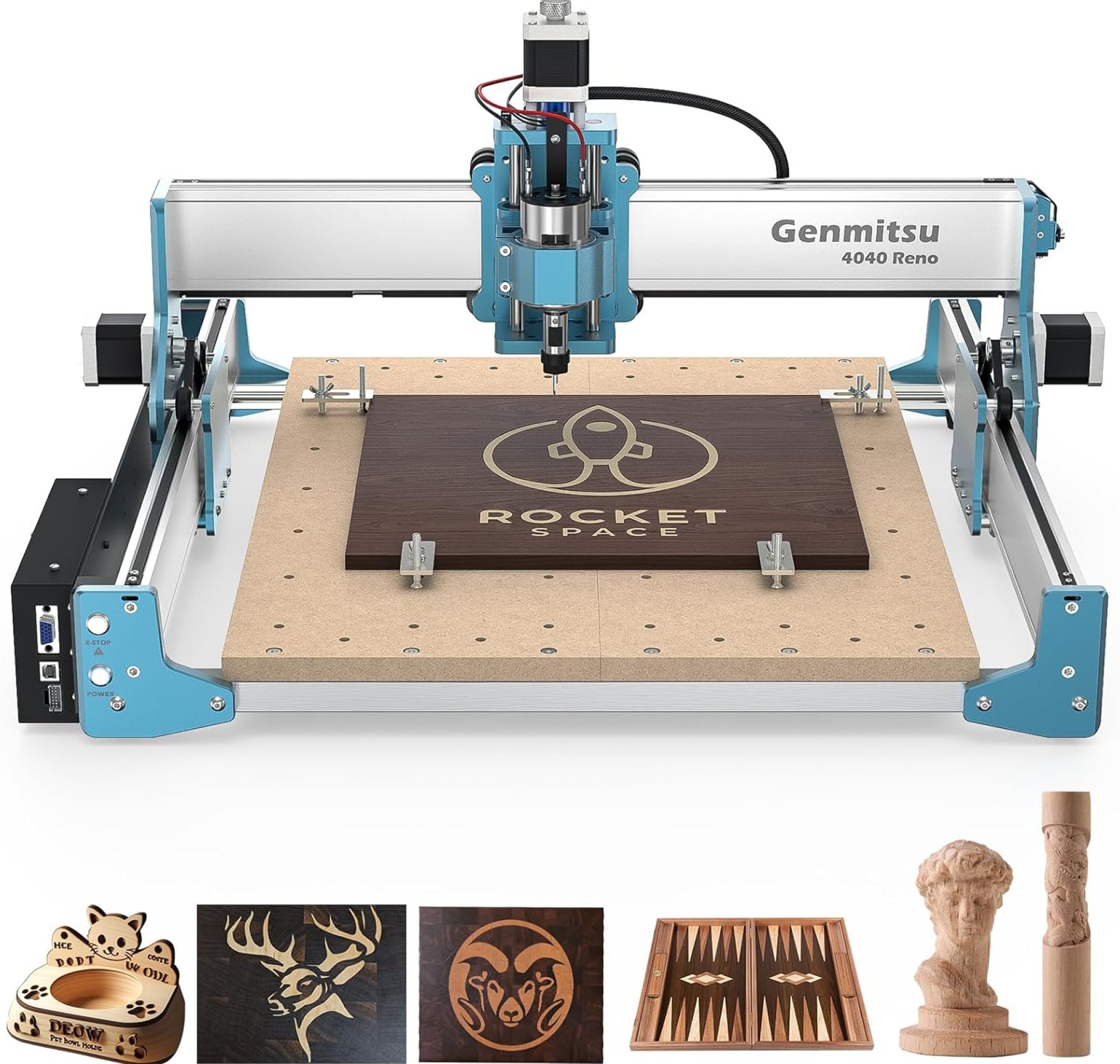 4040 Reno CNC Router Milling Machine for Woodworking Acrylic Cutting, Belt Driven, Quieter Movement, Wood Metal Carving Cutter Engraver, Working Area 15.75′′ x 15.75′′ x 3′′ 4040 Reno CNC Router Milling Machine for Woodworking Acrylic Cutting, Belt Driven, Quieter Movement, Wood Metal Carving Cutter Engraver, Working Area 15.75′′ x 15.75′′ x 3′′