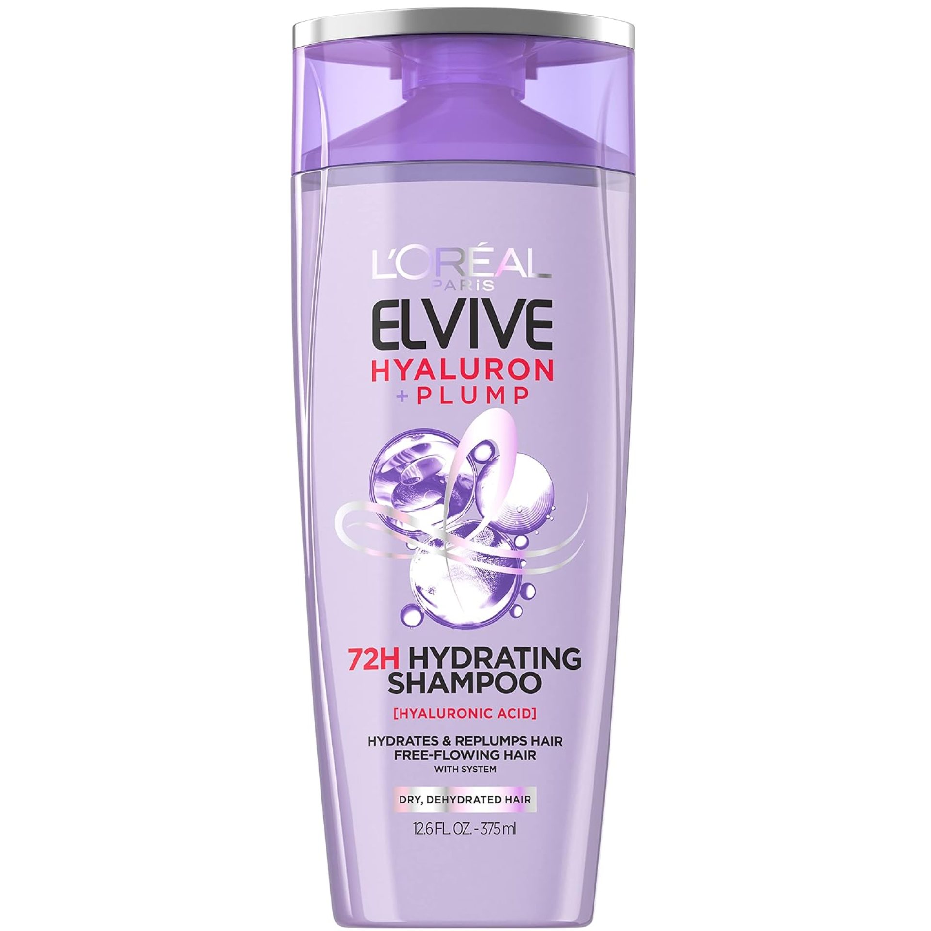 L’Oréal Paris Elvive Hyaluron Plump Hydrating Shampoo for Dehydrated, Dry Hair Infused with Hyaluronic Acid Care Complex, Paraben-Free, 12.6 Fl Oz L’Oréal Paris Elvive Hyaluron Plump Hydrating Shampoo for Dehydrated, Dry Hair Infused with Hyaluronic Acid Care Complex, Paraben-Free, 12.6 Fl Oz