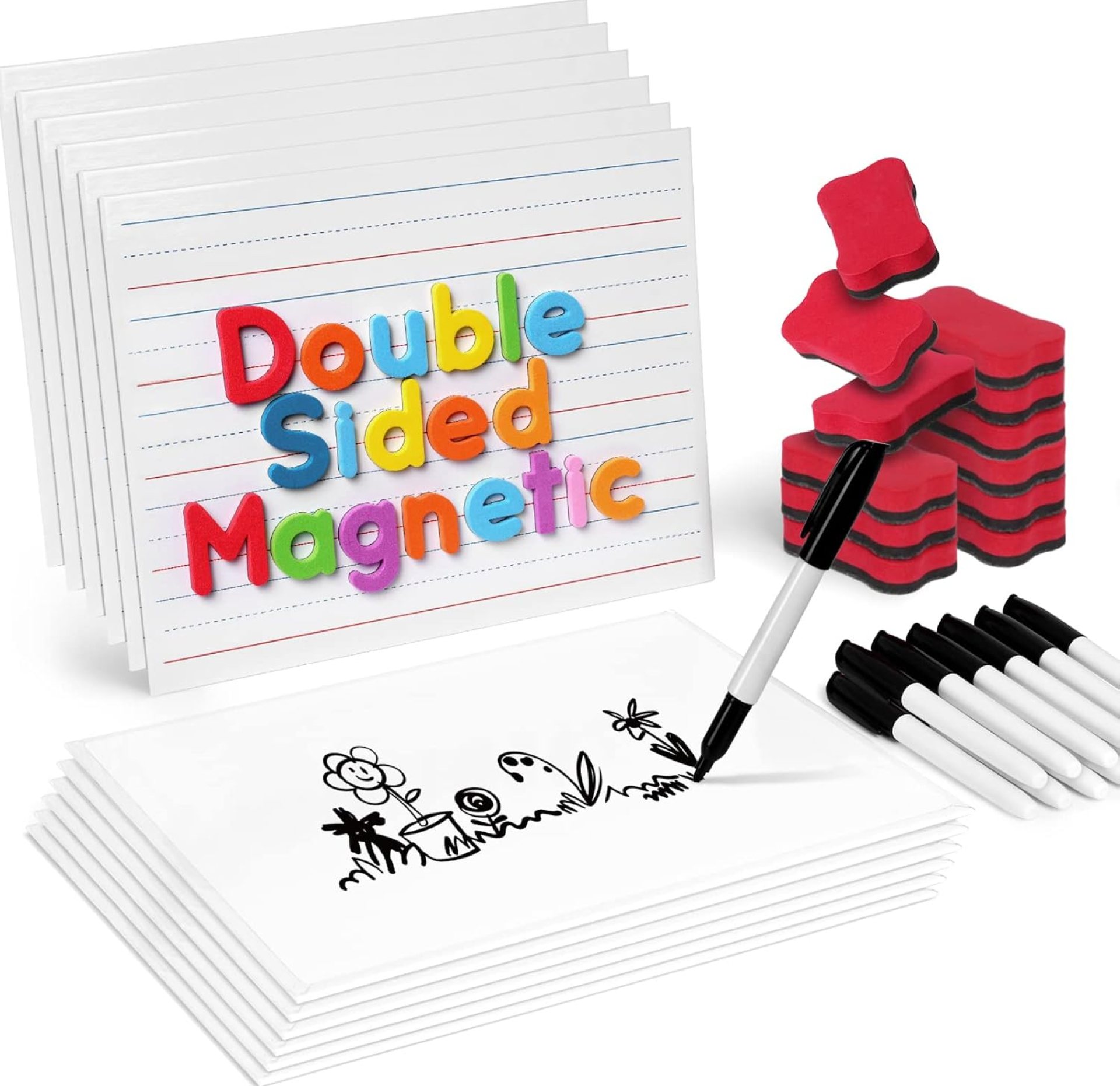 GAMENOTE White Board Dry Erase, Small Magnetic Lined White Board Set, Double Sided Magnet Ruled Lap Boards Whiteboard for Kids and Student Learning, 9×12 Inches (Pack of 12) GAMENOTE White Board Dry Erase, Small Magnetic Lined White Board Set, Double Sided Magnet Ruled Lap Boards Whiteboard for Kids and Student Learning, 9×12 Inches (Pack of 12)