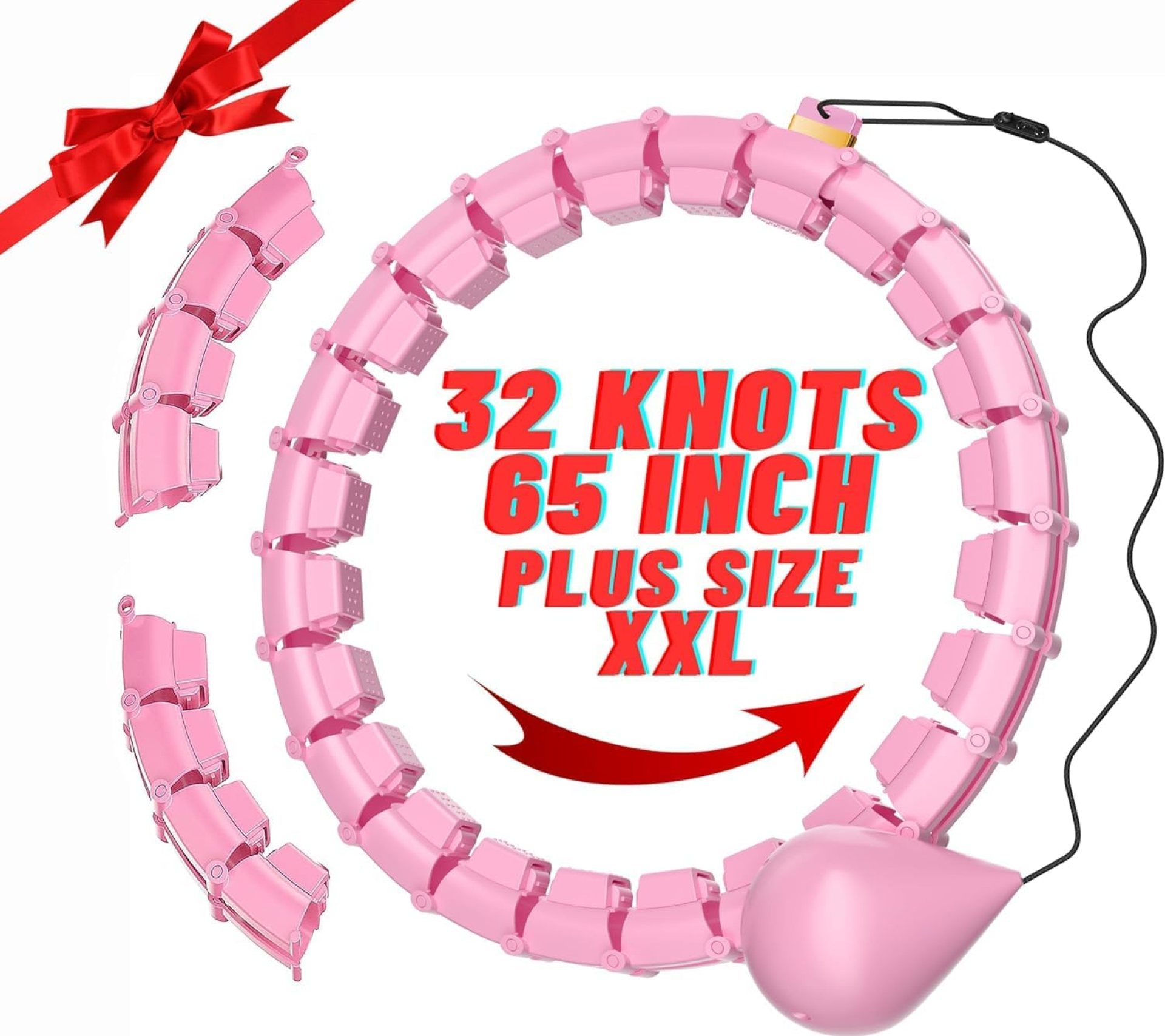 65inch 32 Knots Plus Size Quiet Weighted Hula Infinity Fitness Detachable Hoops Smart Silent Infinity Hula for Women 2 in 1 Waist and Abdominal Workout Hoop 65inch 32 Knots Plus Size Quiet Weighted Hula Infinity Fitness Detachable Hoops Smart Silent Infinity Hula for Women 2 in 1 Waist and Abdominal Workout Hoop