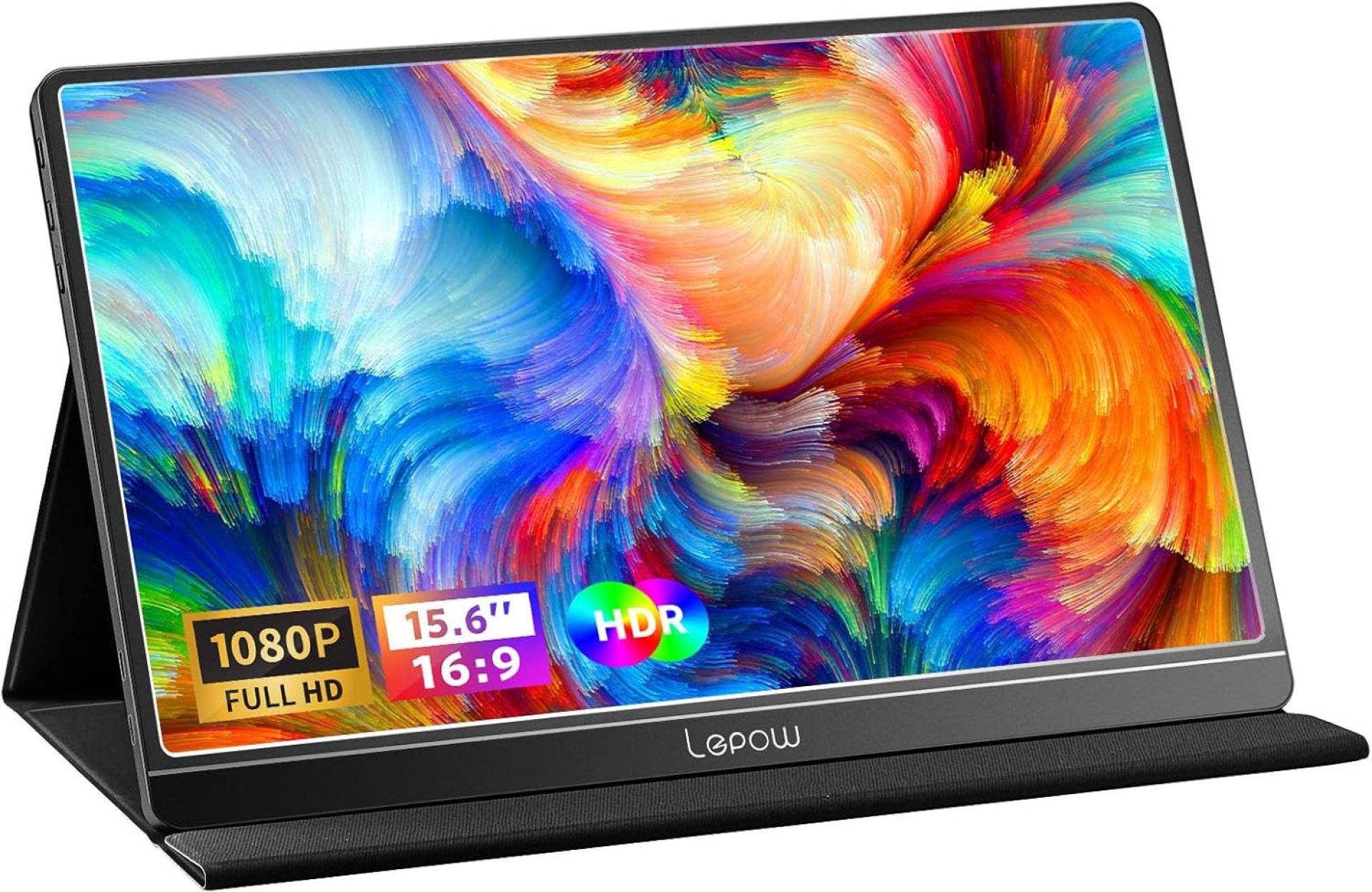 Lepow Portable Monitor, 15.6 Inch Full HD 1080P USB Type-C Computer Display IPS Eye Care Screen with Speakers for Laptop PC PS4 Xbox Phone Included Smart Cover & Screen Protector (Black) Lepow Portable Monitor, 15.6 Inch Full HD 1080P USB Type-C Computer Display IPS Eye Care Screen with Speakers for Laptop PC PS4 Xbox Phone Included Smart Cover & Screen Protector (Black)