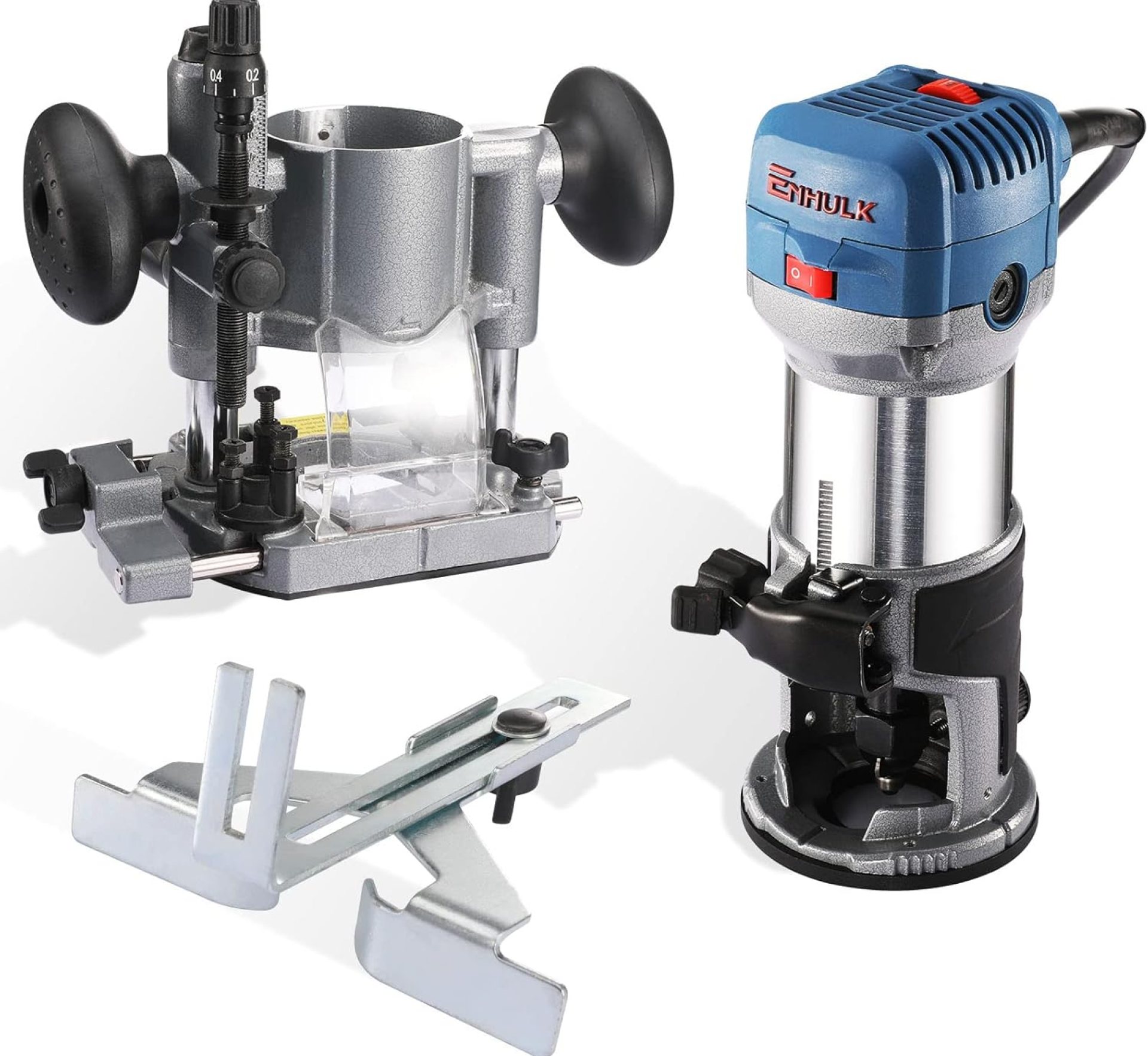 Wood Router Combo Kit, Enhulk 6.5-AMP 1.25HP Trim Router Fixed Base & Plunge Router for Woodworking, 6 Speeds to 32000 RPM, Kit with Roller Guide, Edge Guide and Dust Hood… Wood Router Combo Kit, Enhulk 6.5-AMP 1.25HP Trim Router Fixed Base & Plunge Router for Woodworking, 6 Speeds to 32000 RPM, Kit with Roller Guide, Edge Guide and Dust Hood…