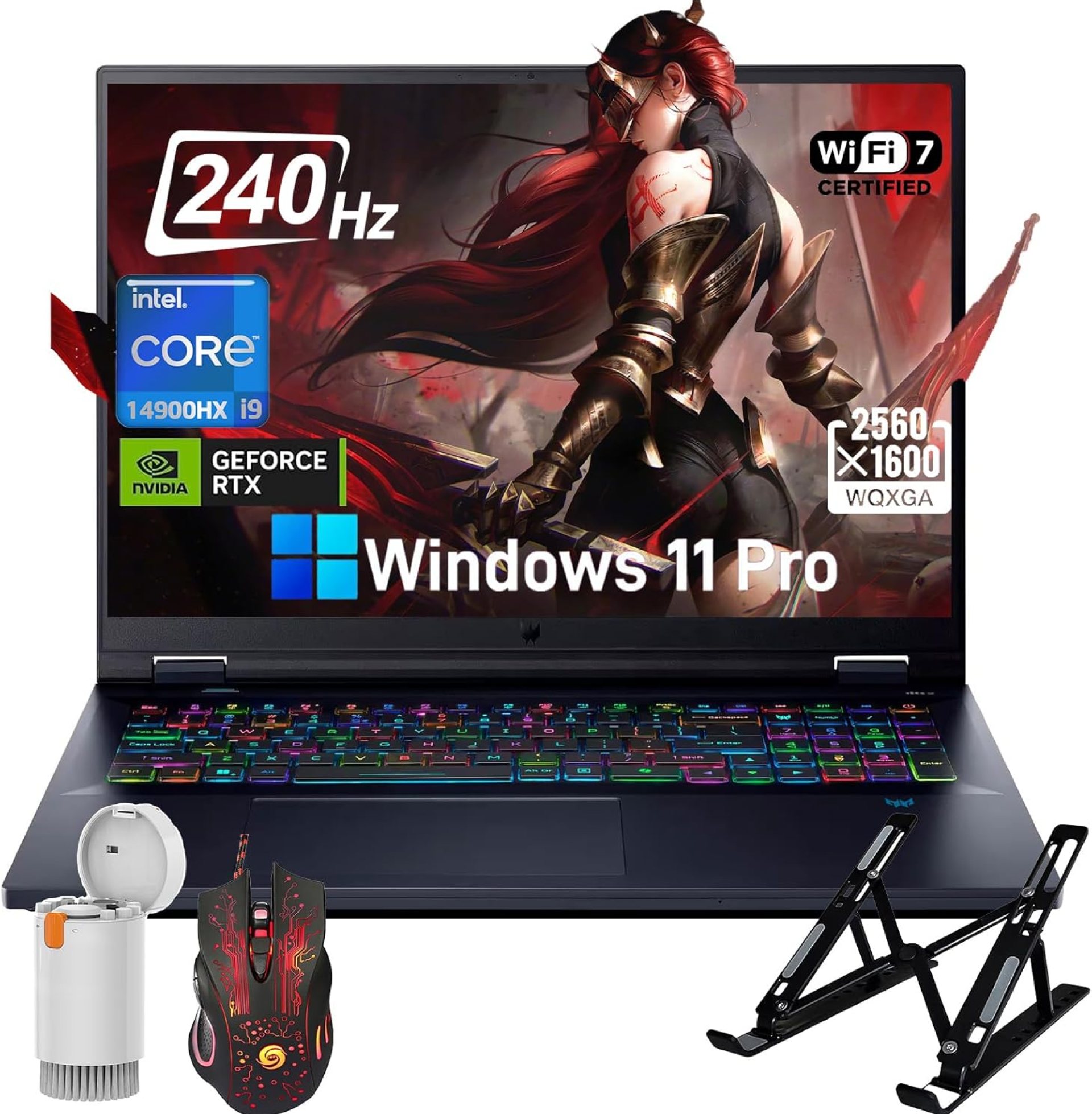 acer Predator Helios-Neo 18 Gaming Laptop – WQXGA IPS 240Hz, i9-14900HX, NVIDIA GeForce RTX 4080, 32 GB DDR5, 2 TB SSD, Backlit Keyboard, Wi-Fi 7, Windows 11 Pro, w/cefesfy Accessories acer Predator Helios-Neo 18 Gaming Laptop – WQXGA IPS 240Hz, i9-14900HX, NVIDIA GeForce RTX 4080, 32 GB DDR5, 2 TB SSD, Backlit Keyboard, Wi-Fi 7, Windows 11 Pro, w/cefesfy Accessories