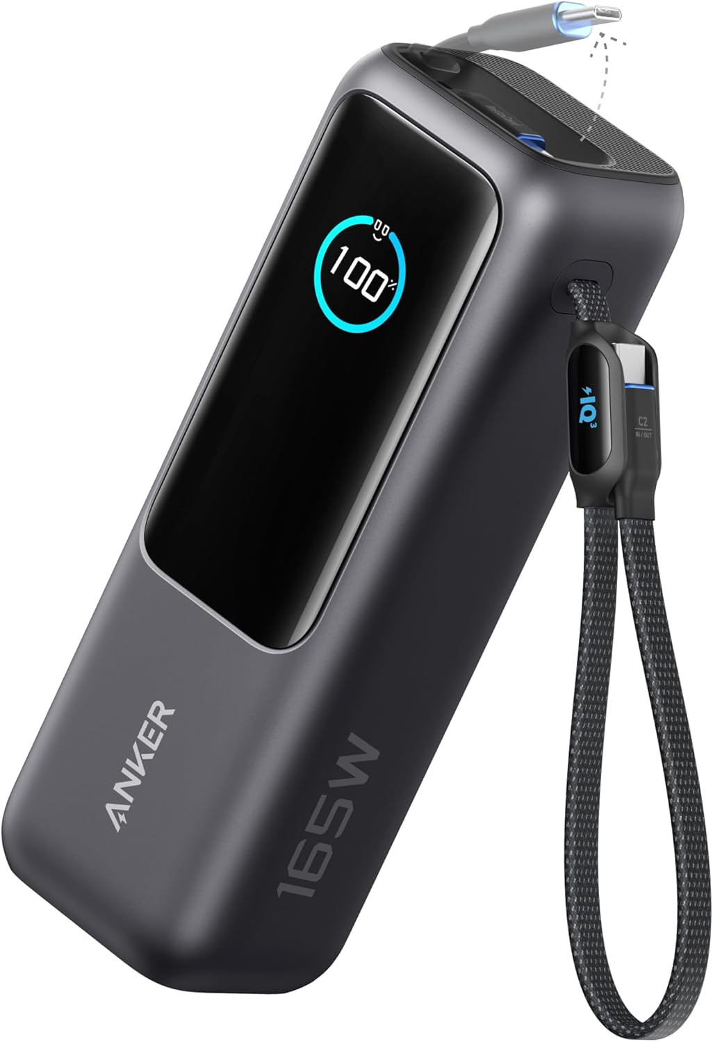 Anker Laptop Power Bank, 25,000mAh Portable Charger with Triple 100W USB-C Ports for Multi-Device Charging, Built-in and Retractable Cables, for iPhone 16/15 Series, MacBook, Samsung, and More Anker Laptop Power Bank, 25,000mAh Portable Charger with Triple 100W USB-C Ports for Multi-Device Charging, Built-in and Retractable Cables, for iPhone 16/15 Series, MacBook, Samsung, and More