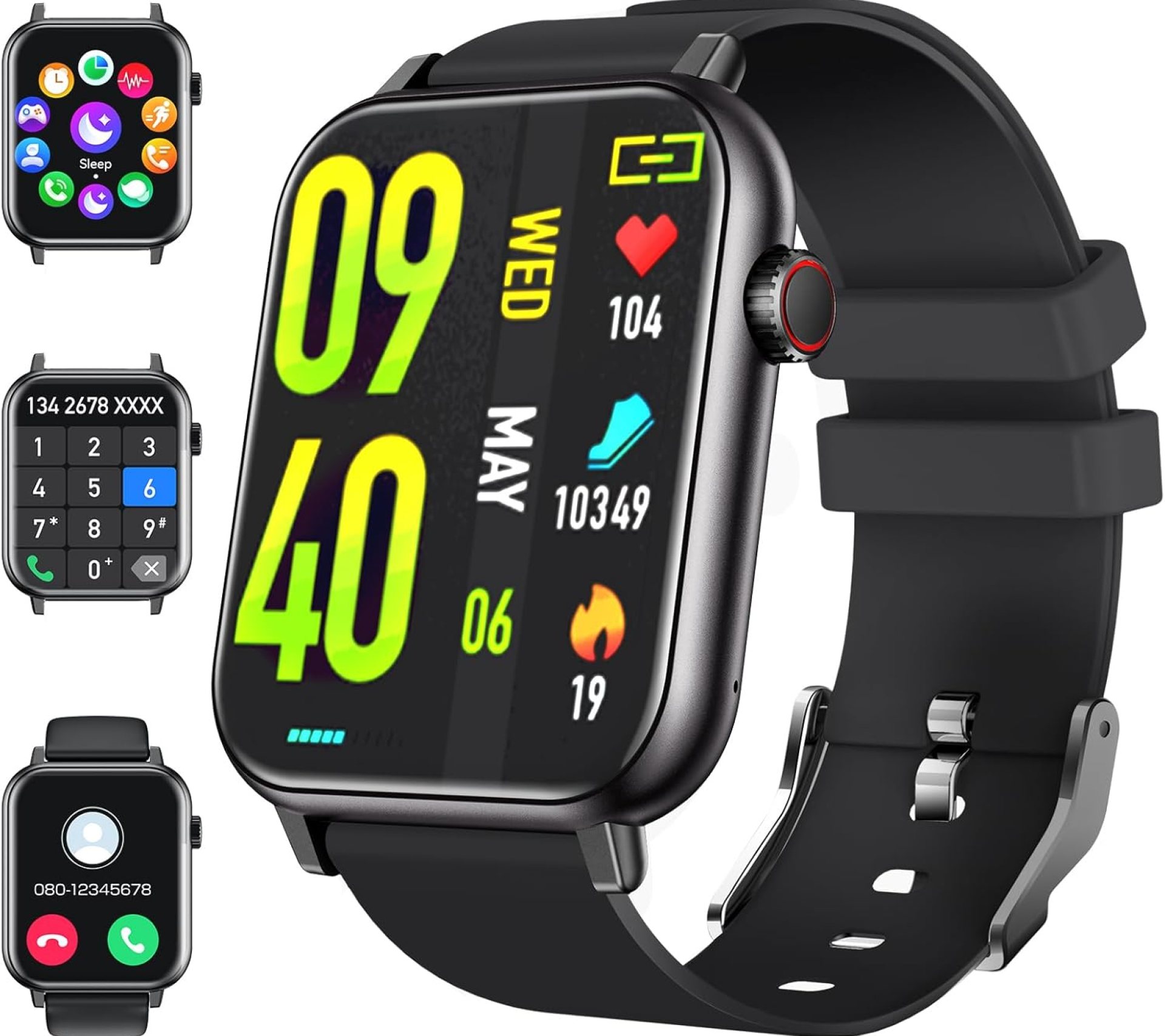 Smartwatch for Men Women (Answer/Make Call) Fitness Tracker Watch for iPhone & Android, 1.96″ HD Screen Smartwatch with IP68, 100+ Sports Modes, Heart Rate Monitor, Sleep Tracker, 14 Days Battery Smartwatch for Men Women (Answer/Make Call) Fitness Tracker Watch for iPhone & Android, 1.96″ HD Screen Smartwatch with IP68, 100+ Sports Modes, Heart Rate Monitor, Sleep Tracker, 14 Days Battery