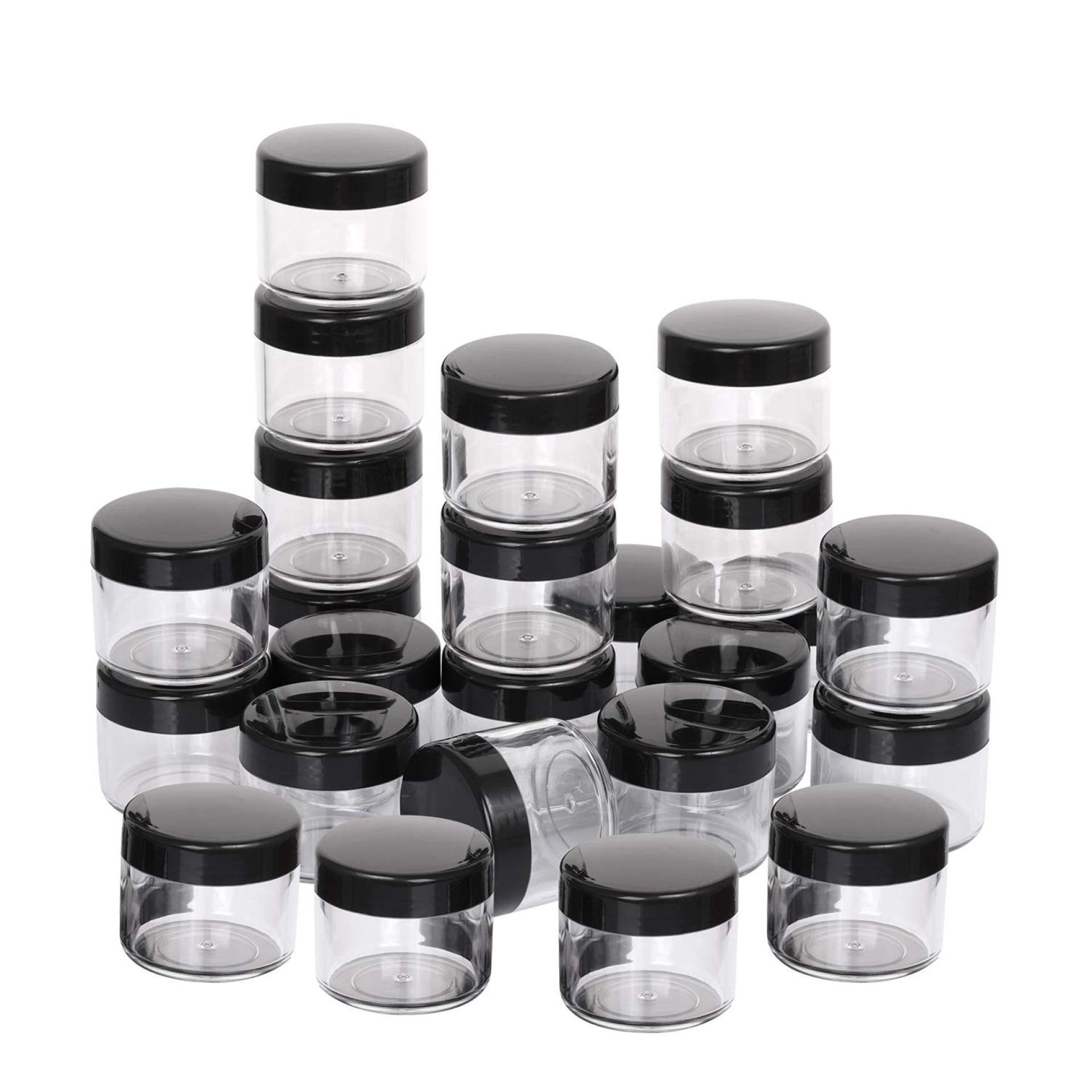 100 Count Refillable Cosmetic Containers with Lids 20 Grams Black Makeup Sample Jars for Beauty Products – Black 100 Count Refillable Cosmetic Containers with Lids 20 Grams Black Makeup Sample Jars for Beauty Products – Black