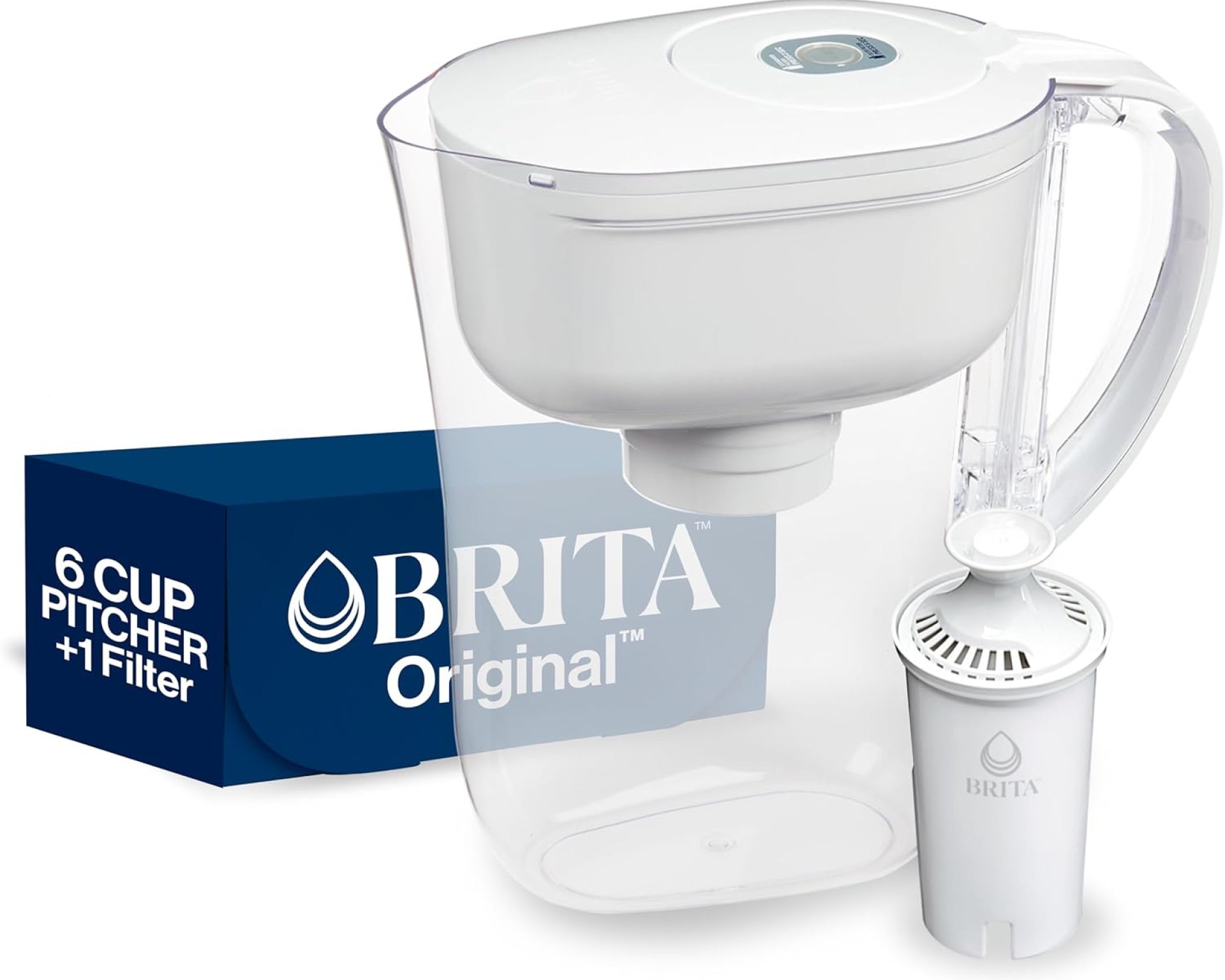 Brita Metro Water Filter Pitcher with SmartLight Change Indicator, BPA-Free, Replaces 1,800 Plastic Water Bottles a Year, Lasts Two Months, Includes 1 Filter, Small – 6-Cup Capacity, White Brita Metro Water Filter Pitcher with SmartLight Change Indicator, BPA-Free, Replaces 1,800 Plastic Water Bottles a Year, Lasts Two Months, Includes 1 Filter, Small – 6-Cup Capacity, White
