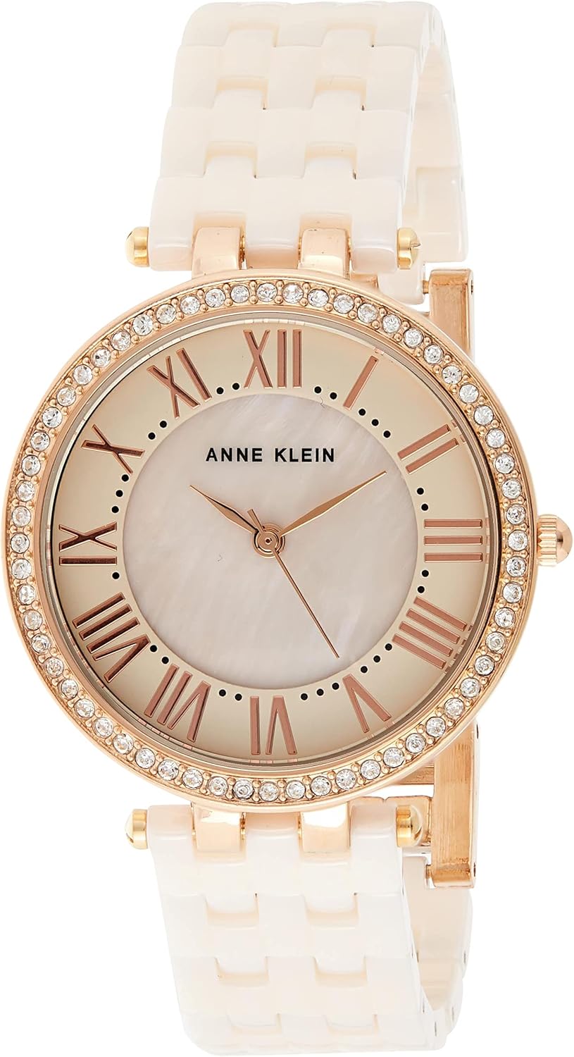 Anne Klein Women’s AK/2130RGLP Premium Crystal-Accented Rose Gold-Tone and Light Pink Ceramic Bracelet Watch Anne Klein Women’s AK/2130RGLP Premium Crystal-Accented Rose Gold-Tone and Light Pink Ceramic Bracelet Watch