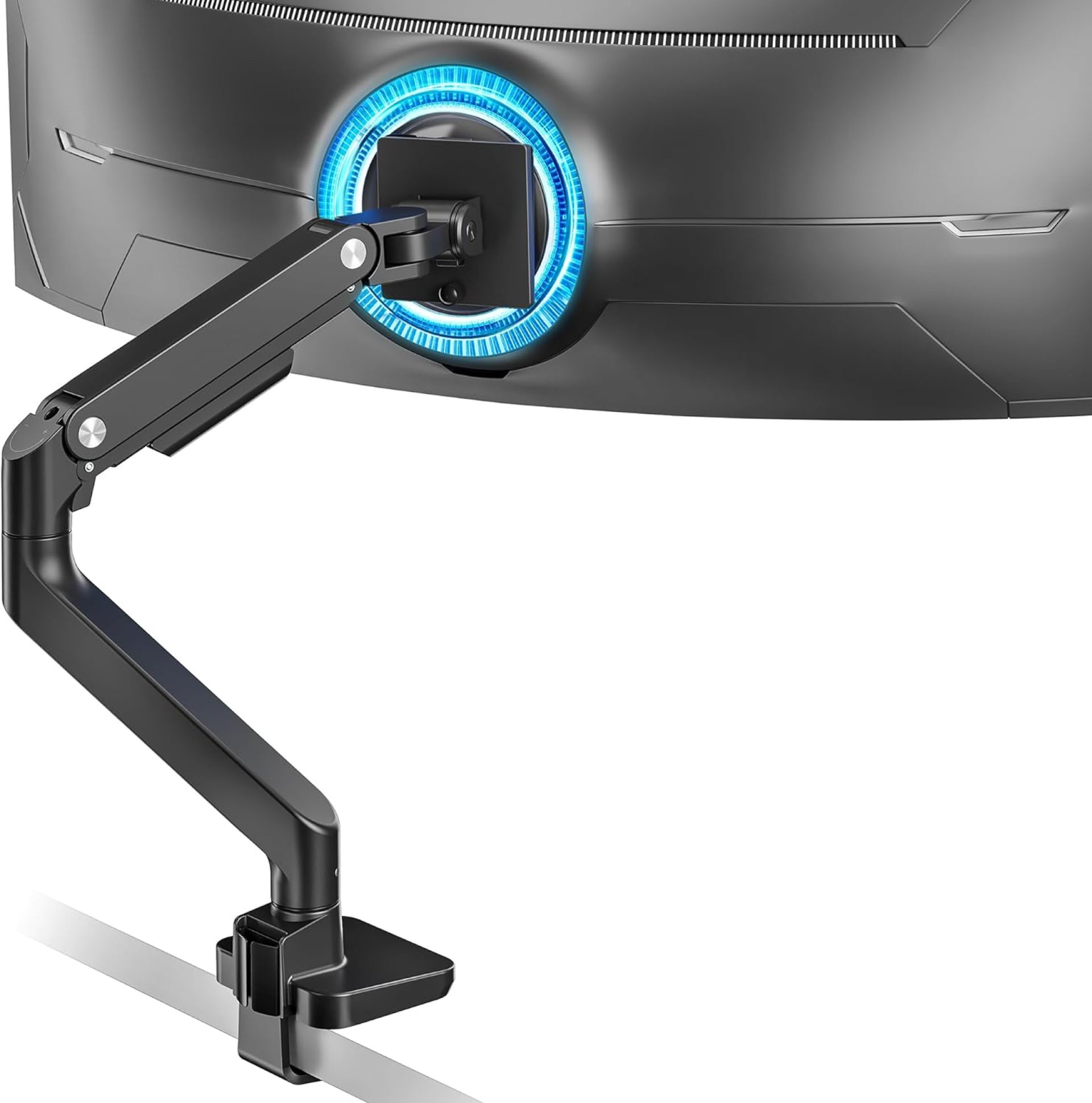 ARES WING Ultrawide Monitor Arm for 17 to 49 Inch Heavy Duty Curved Screen, Holds 44 Lbs, Adjustable Gas Spring Monitor Arm Desk Mount with C Clamp, Grommet Base, 75/100 Vesa Mount, Black ARES WING Ultrawide Monitor Arm for 17 to 49 Inch Heavy Duty Curved Screen, Holds 44 Lbs, Adjustable Gas Spring Monitor Arm Desk Mount with C Clamp, Grommet Base, 75/100 Vesa Mount, Black