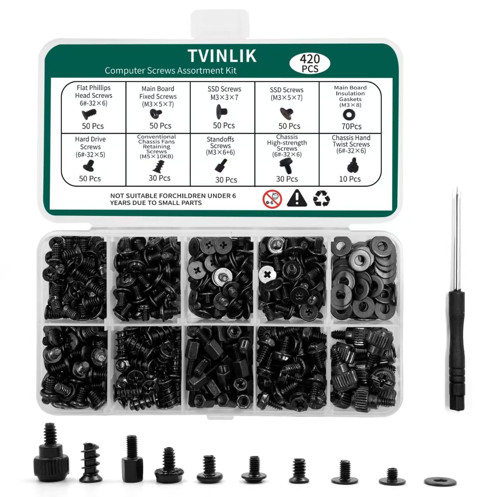 420PCS Computer Screw Kit, Motherboard Standoffs Assorted Screws for PC Case, HDD, SSD, Laptop, Fan, CD-ROM – for DIY PC Build Repair 420PCS Computer Screw Kit, Motherboard Standoffs Assorted Screws for PC Case, HDD, SSD, Laptop, Fan, CD-ROM – for DIY PC Build Repair