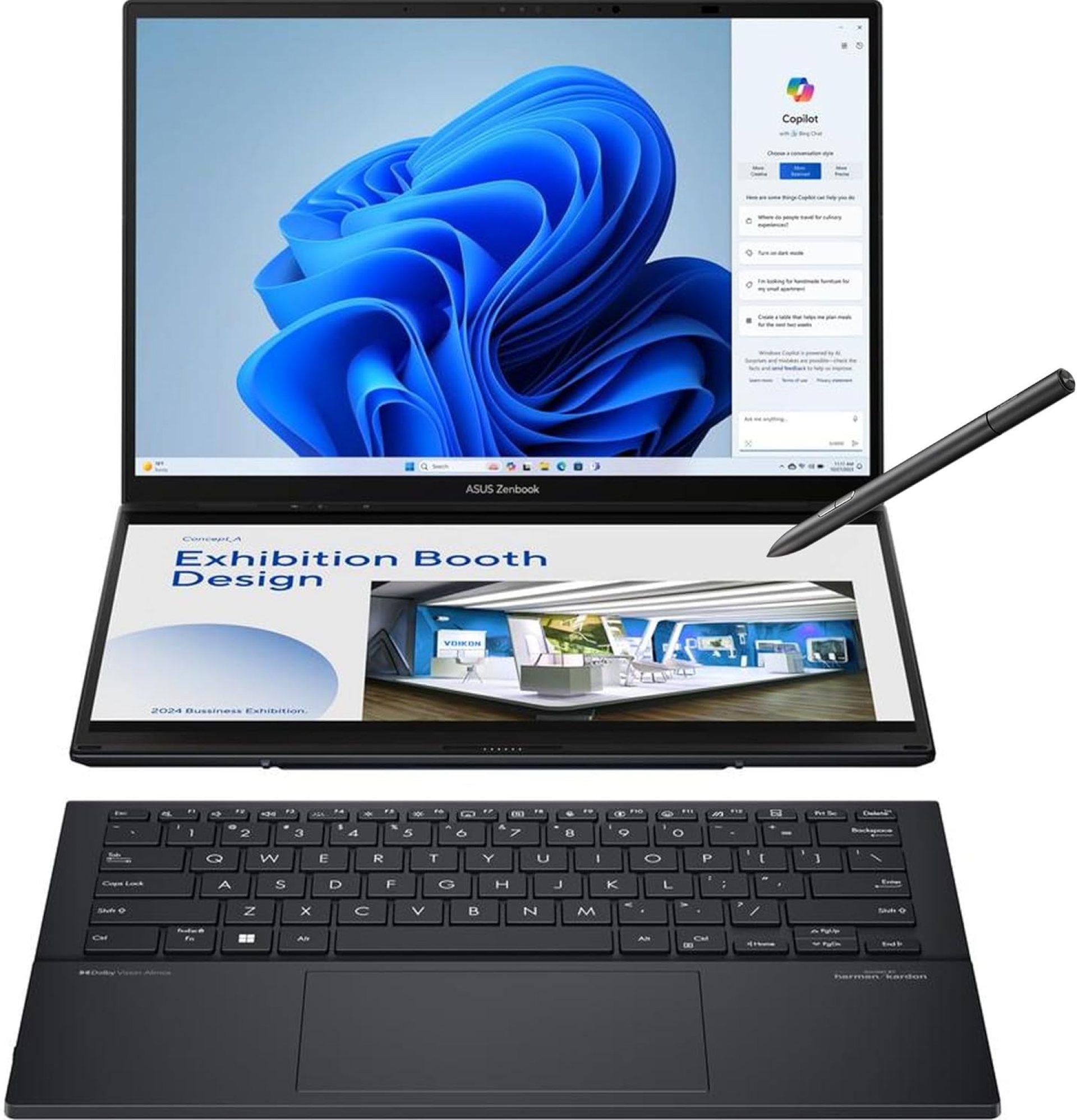 ASUS Zenbook Duo Laptop, Dual 14” OLED 3K 120Hz Touch Display, Intel Evo Certified, Intel Core Ultra 9 285H, Intel Arc Graphics, 32GB RAM, 1TB SSD, Windows 11, Inkwell Gray, UX8406CA-PS99T ASUS Zenbook Duo Laptop, Dual 14” OLED 3K 120Hz Touch Display, Intel Evo Certified, Intel Core Ultra 9 285H, Intel Arc Graphics, 32GB RAM, 1TB SSD, Windows 11, Inkwell Gray, UX8406CA-PS99T