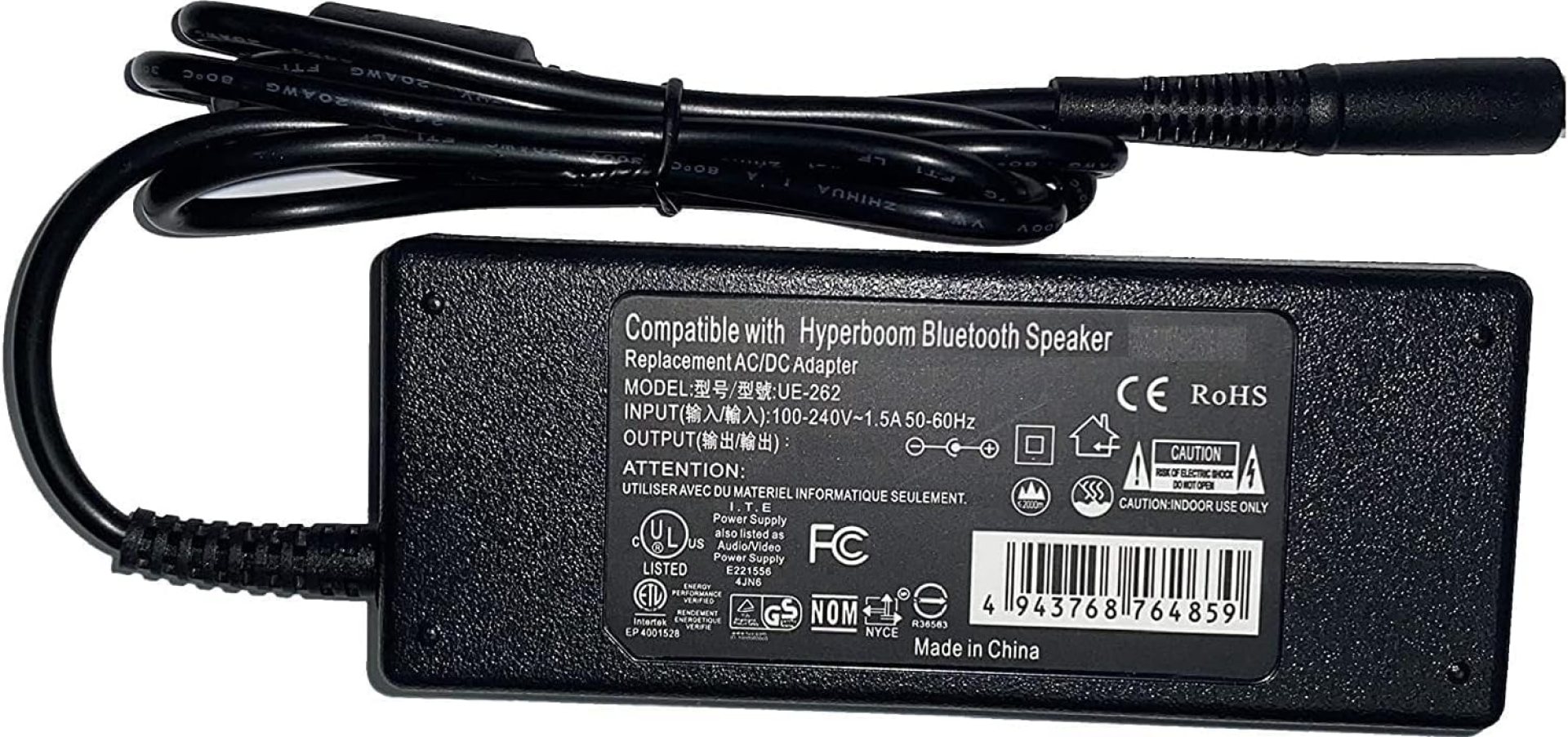 Charger Compatible with UE Hyperboom Portable Bluetooth Speaker S00175 Charger Compatible with UE Hyperboom Portable Bluetooth Speaker S00175