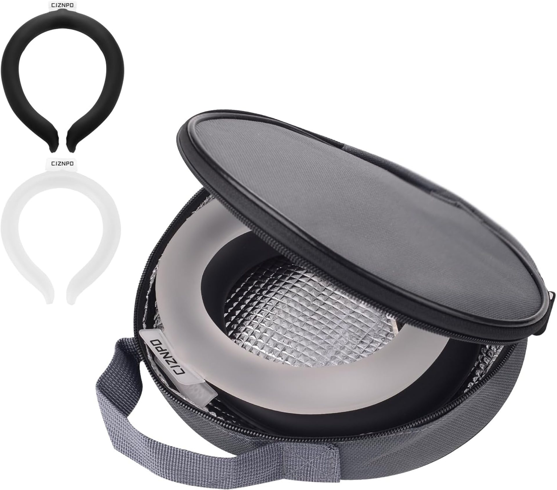 2PCS Neck Cooling Tube, with Insulated Bag, Wearable Ice Coolers Ring Keep Body Cool in Heat/Hot Weather,Reusable Neck Frozen Wraps for Summer in/Outdoor Sports (Black+White) 2PCS Neck Cooling Tube, with Insulated Bag, Wearable Ice Coolers Ring Keep Body Cool in Heat/Hot Weather,Reusable Neck Frozen Wraps for Summer in/Outdoor Sports (Black+White)