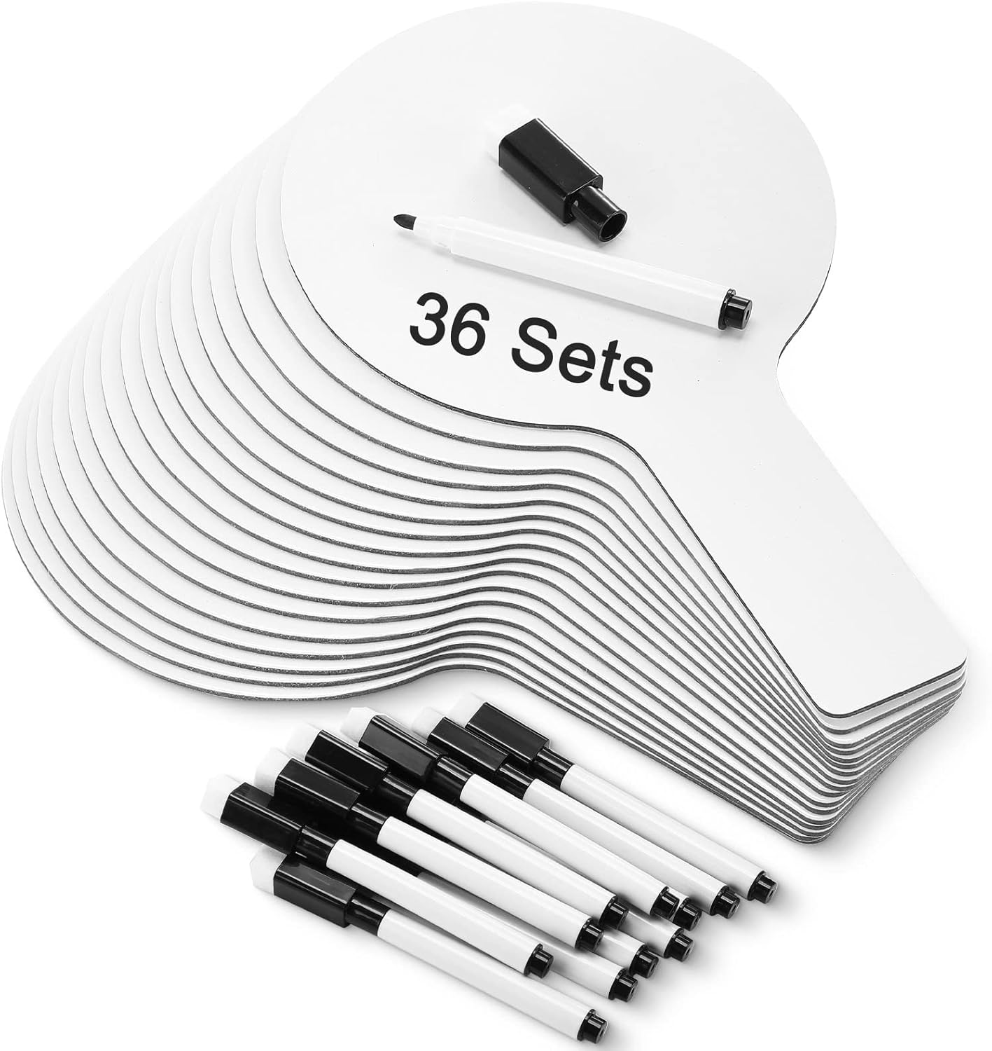 36 Sets 5×9 Inch Answer Dry Erase Paddles and 36 Black Marker Set Handheld Small Dry Erase Board Double Sided Auction Paddles Handheld Whiteboard for Classroom Voting Answering Auction Bidding 36 Sets 5×9 Inch Answer Dry Erase Paddles and 36 Black Marker Set Handheld Small Dry Erase Board Double Sided Auction Paddles Handheld Whiteboard for Classroom Voting Answering Auction Bidding