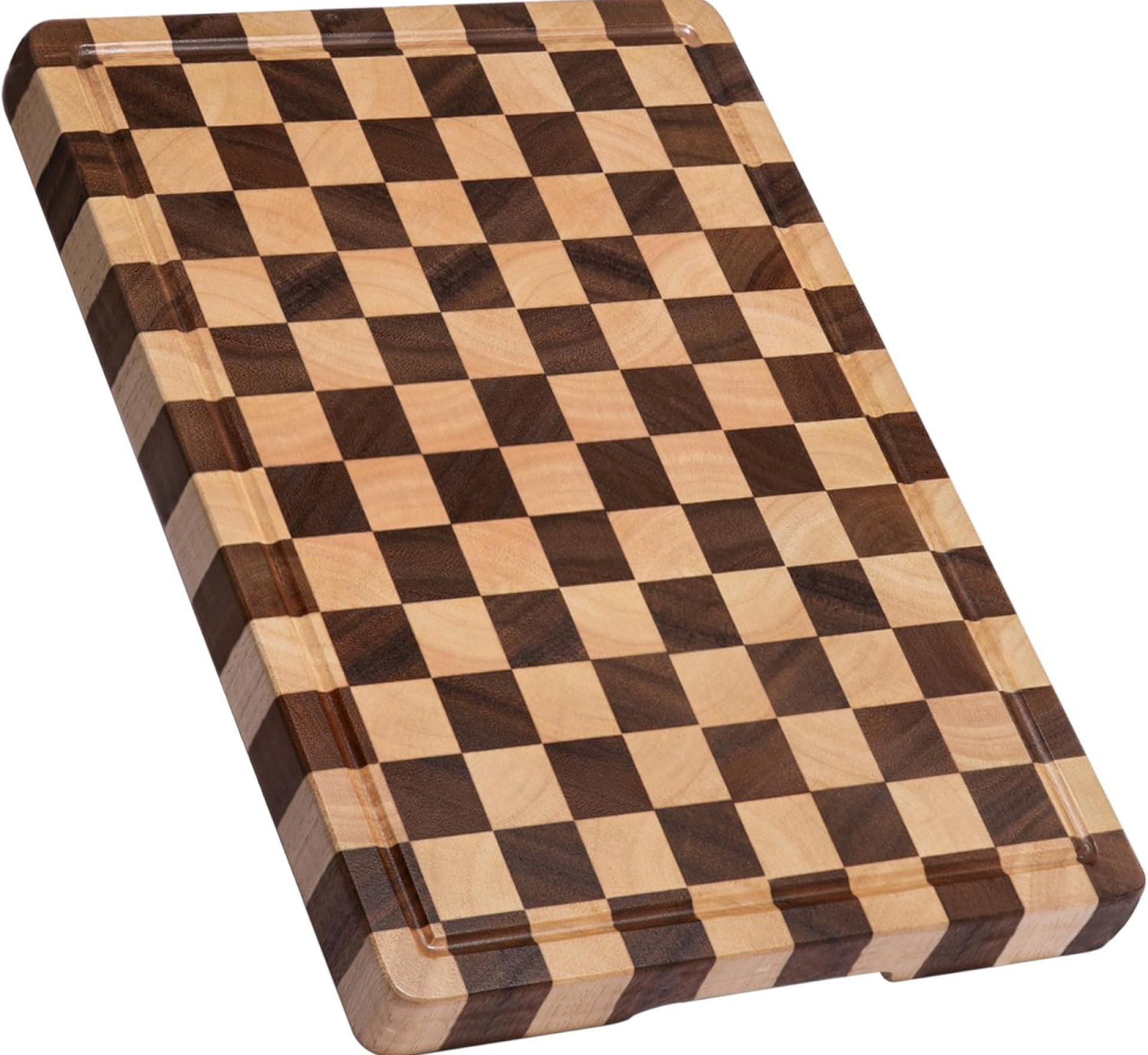 Cutting Boards for Kitchen, Design in USA Large Acacia Wood Chopping Board, Checkered Cutting Board with Juice Grooves & Handles, Butcher Block Serving Tray with Gift Box, 17″ x 12″ x 0.8″ Cutting Boards for Kitchen, Design in USA Large Acacia Wood Chopping Board, Checkered Cutting Board with Juice Grooves & Handles, Butcher Block Serving Tray with Gift Box, 17″ x 12″ x 0.8″