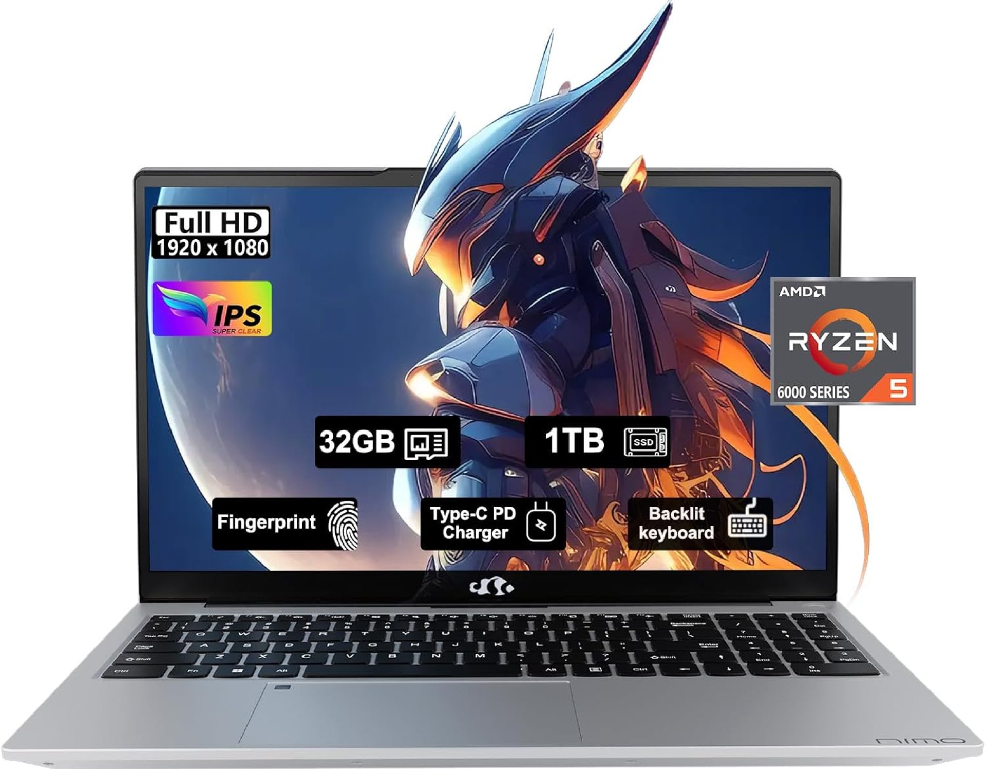 15.6” FHD Business Gaming-Laptop-Computer – 6 Cores AMD Ryzen 5 6600H, 32GB DDR5 RAM 1TB SSD(Beat i5 12450H, Up to 4.5GHz), 100W Type C, 6 Cores 660M GPU, IPS, Fingerprint, Backlit Keyboard, Numpad 15.6” FHD Business Gaming-Laptop-Computer – 6 Cores AMD Ryzen 5 6600H, 32GB DDR5 RAM 1TB SSD(Beat i5 12450H, Up to 4.5GHz), 100W Type C, 6 Cores 660M GPU, IPS, Fingerprint, Backlit Keyboard, Numpad