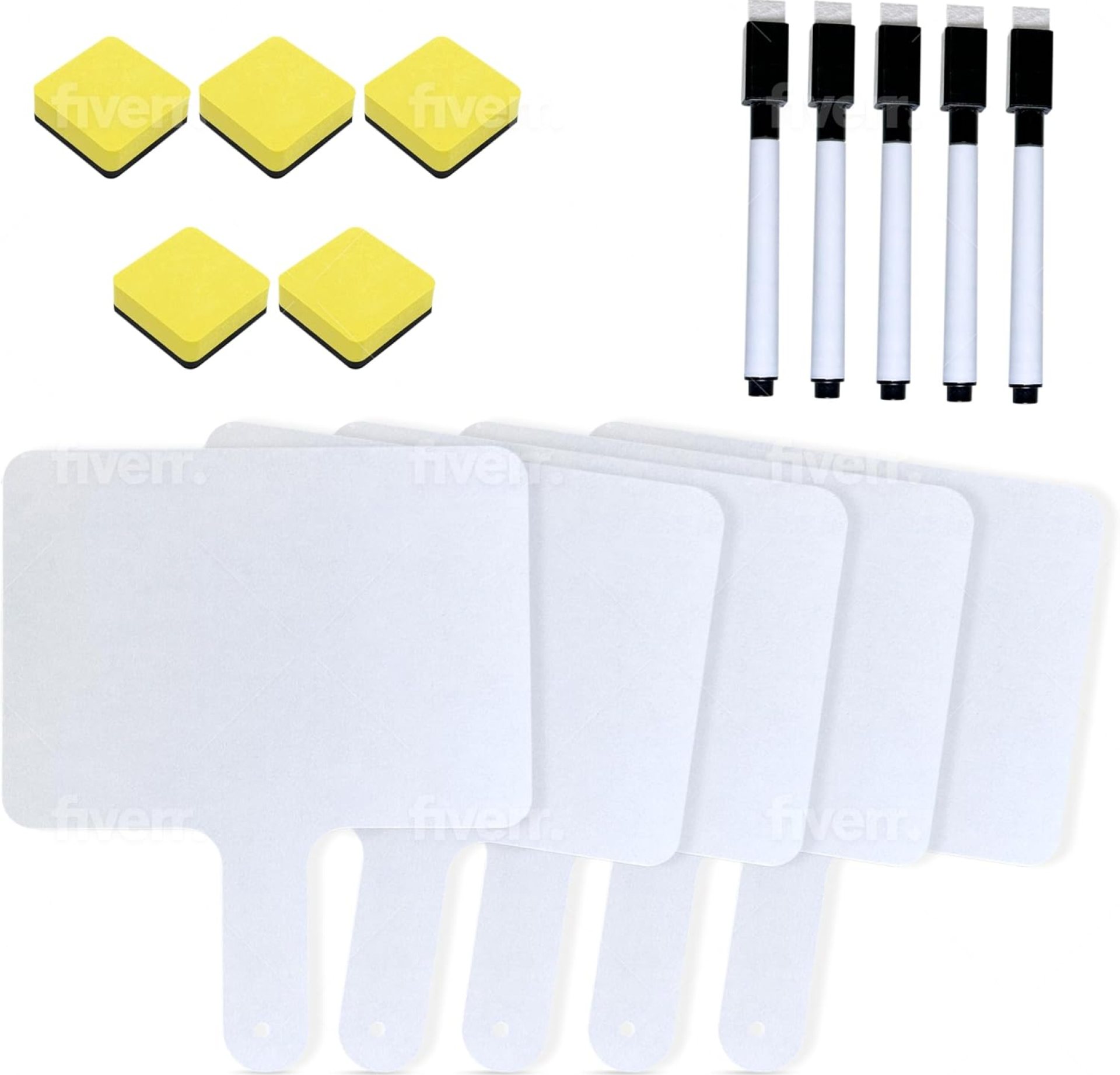 Dry Erase Paddles, Classroom Pack – Auction Paddles – dry erase markers – double sided paddles – white Board Paddles (10-pack with 10 markers and 10 erasers) (10) Dry Erase Paddles, Classroom Pack – Auction Paddles – dry erase markers – double sided paddles – white Board Paddles (10-pack with 10 markers and 10 erasers) (10)