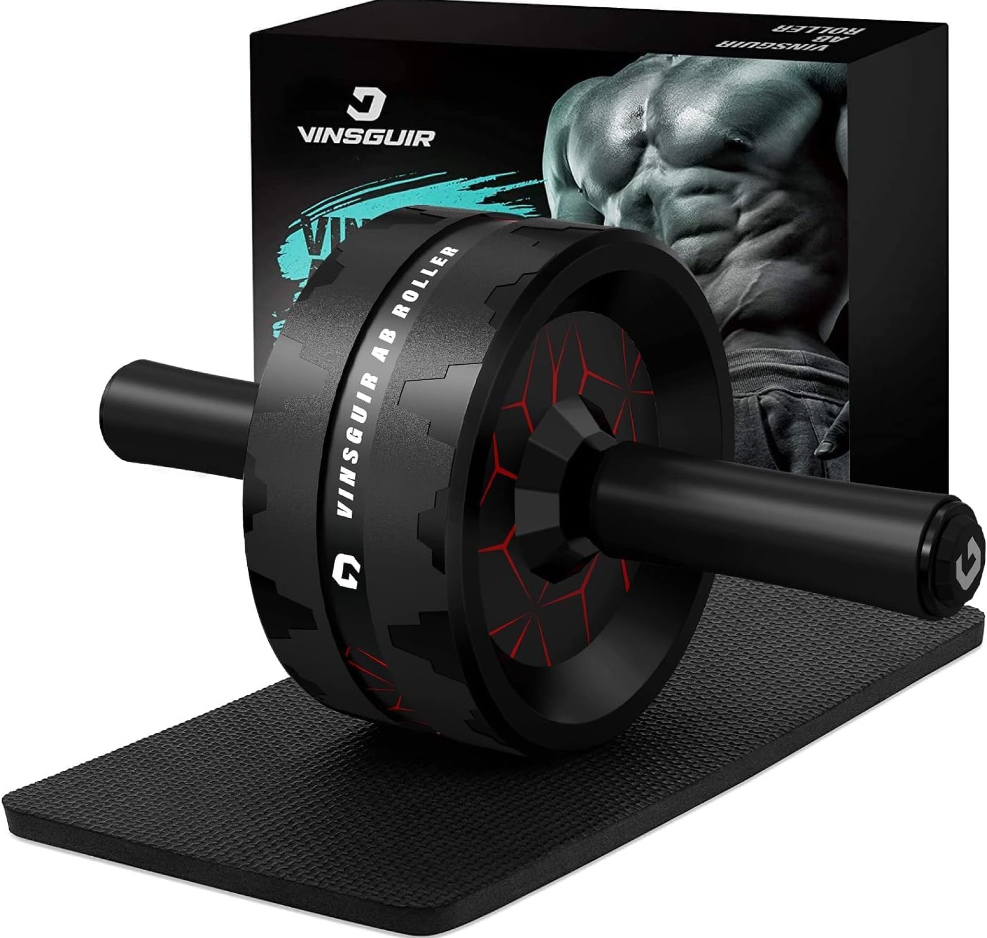 VINSGUIR Ab Roller Wheel, Abs & Core Workout Equipment for Home Gym with Knee Pad Accessories, Abdominal Wheel for Full-body Strength Training VINSGUIR Ab Roller Wheel, Abs & Core Workout Equipment for Home Gym with Knee Pad Accessories, Abdominal Wheel for Full-body Strength Training