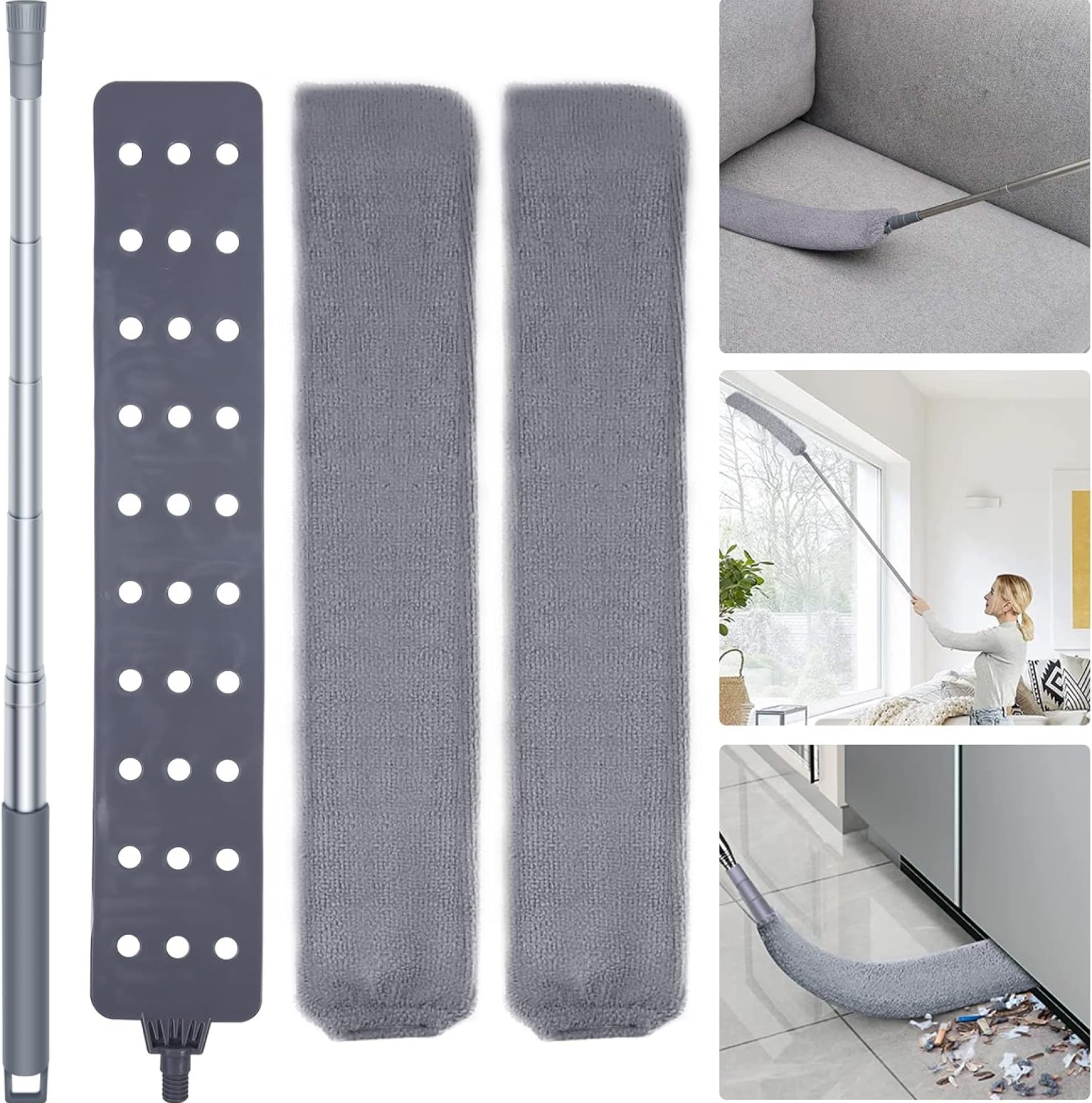 Retractable Gap Dust Cleaner Cleaning Tools with 2 Microfiber Dusting Cloths Long Handle 60inches Washable and Retractable Duster Brush for Cleaning Under Appliances Furniture Couch Fridge Retractable Gap Dust Cleaner Cleaning Tools with 2 Microfiber Dusting Cloths Long Handle 60inches Washable and Retractable Duster Brush for Cleaning Under Appliances Furniture Couch Fridge