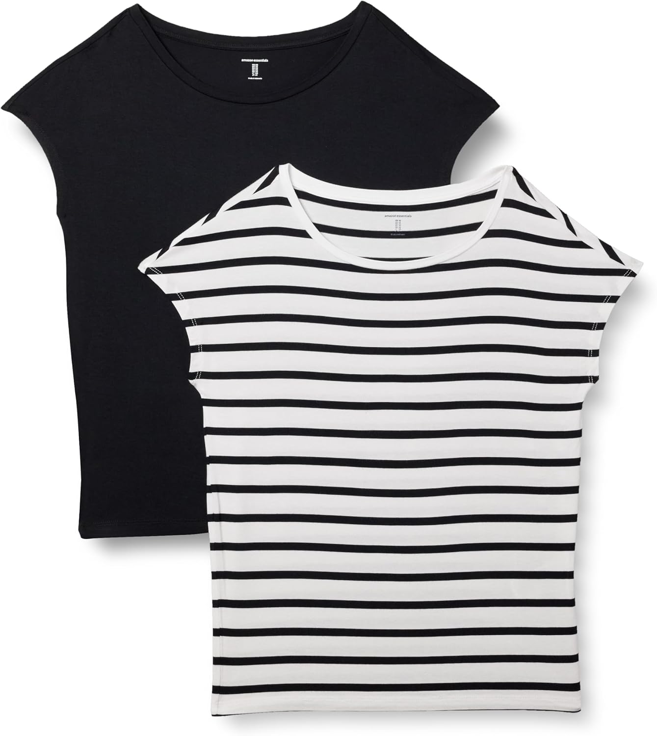 Amazon Essentials Women’s Jersey Standard-Fit Short-Sleeve Boat-Neck T-Shirt, Pack of 2 Amazon Essentials Women’s Jersey Standard-Fit Short-Sleeve Boat-Neck T-Shirt, Pack of 2