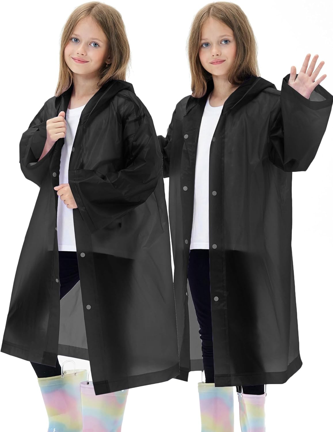 2 Pack Waterproof Raincoats for Kids Reusable,EVA Rain Ponchos Emergency Rain Jacket for Children, Boys and Girls 2 Pack Waterproof Raincoats for Kids Reusable,EVA Rain Ponchos Emergency Rain Jacket for Children, Boys and Girls
