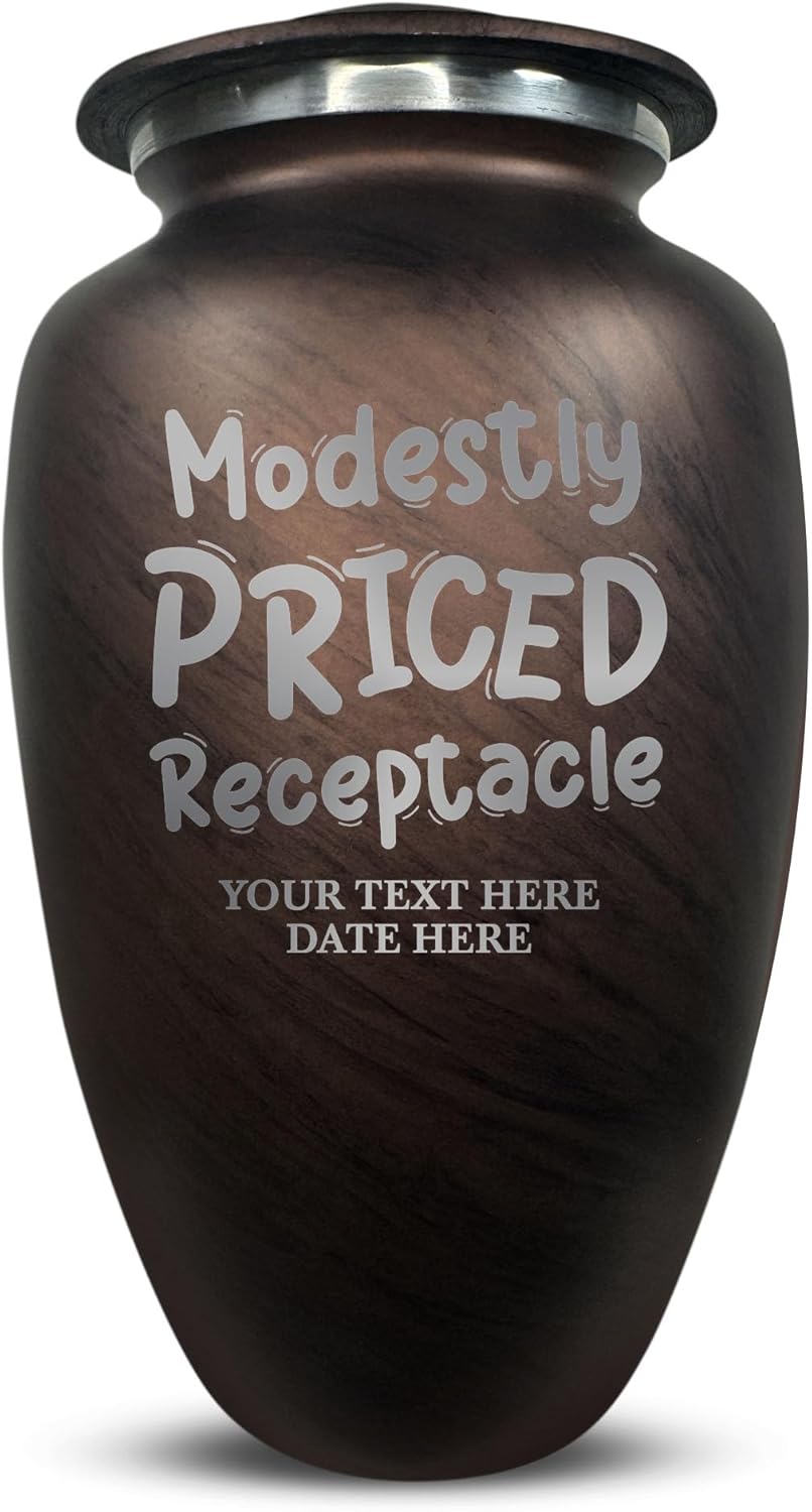 Custom Large Adult Cremation Urn for Ashes of Men or Women- Personalized Memorial with Name and Modestly Priced Receptacle Design| Soft Whisper TV and Movie Fans Collection| 200 Cubic Inch |Brown Custom Large Adult Cremation Urn for Ashes of Men or Women- Personalized Memorial with Name and Modestly Priced Receptacle Design| Soft Whisper TV and Movie Fans Collection| 200 Cubic Inch |Brown