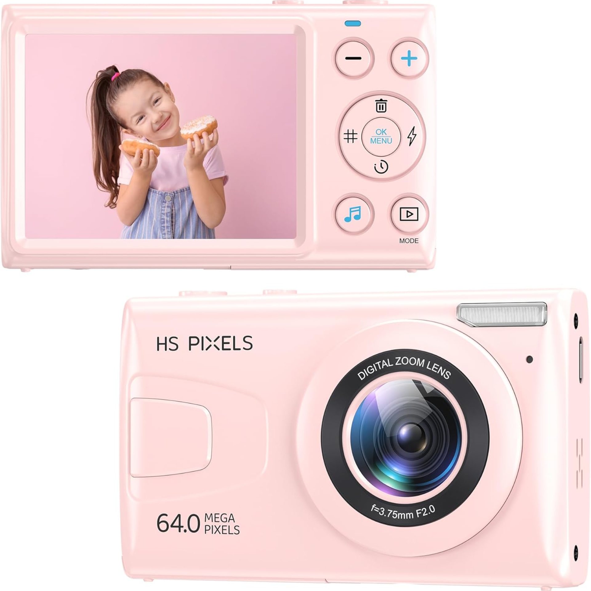 Digital Camera,4K Kids Camera for Photography,64MP MP3 Player Vlogging Camera for YouTube,2.8″ IPS Screen,Auto Focus,18X Zoom,10 Filters,Point and Shoot Digital Cameras for Kids-Pink Digital Camera,4K Kids Camera for Photography,64MP MP3 Player Vlogging Camera for YouTube,2.8″ IPS Screen,Auto Focus,18X Zoom,10 Filters,Point and Shoot Digital Cameras for Kids-Pink