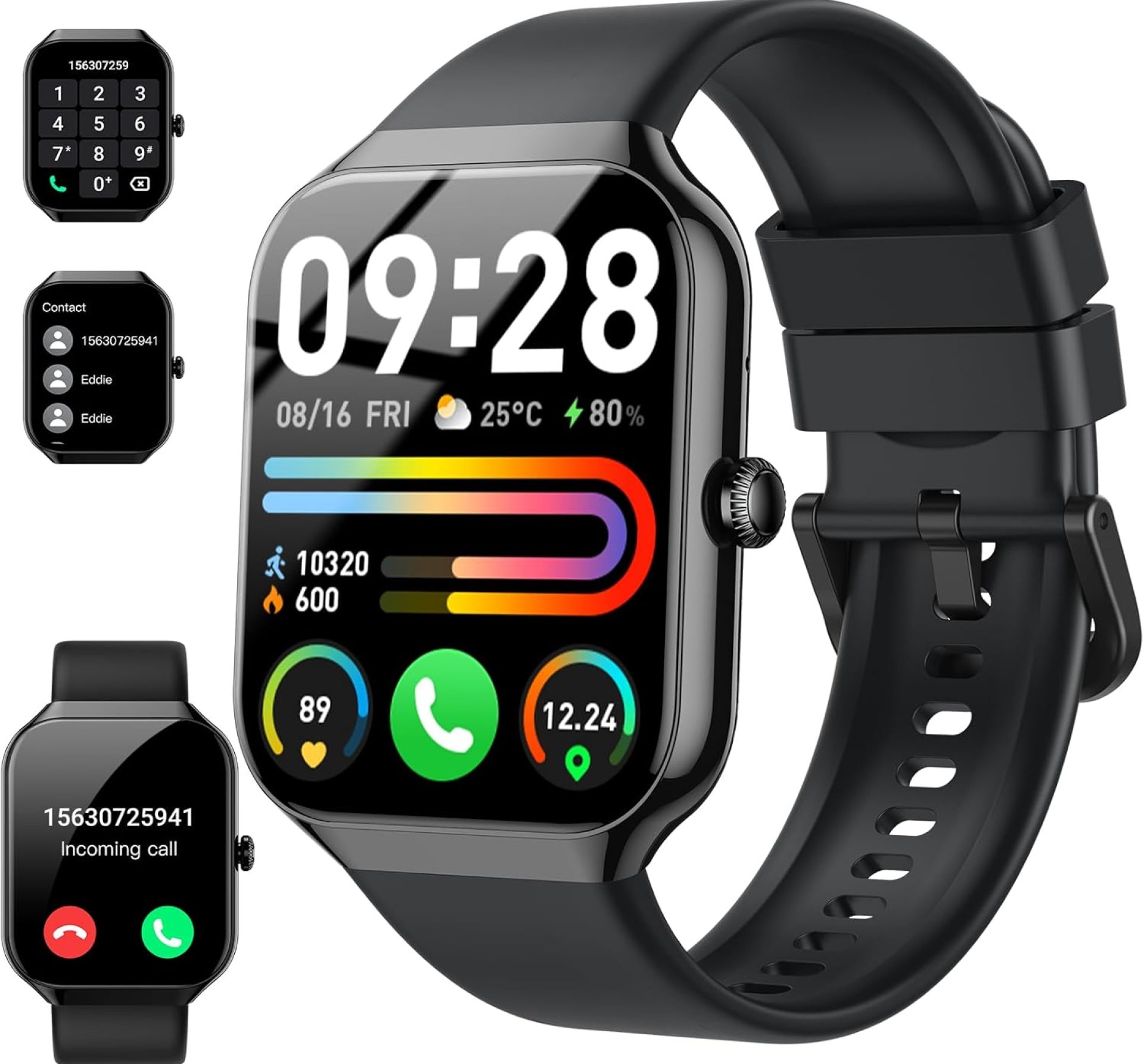 Smart Watch(Answer/Make Call), 1.96″ HD Smartwatch for Men Women, 2025 New Fitness Watch with 110+ Sport Modes, Heart Rate, Sleep Monitor, Pedometer, IP68 Waterproof Activity Tracker for Android iOS Smart Watch(Answer/Make Call), 1.96″ HD Smartwatch for Men Women, 2025 New Fitness Watch with 110+ Sport Modes, Heart Rate, Sleep Monitor, Pedometer, IP68 Waterproof Activity Tracker for Android iOS