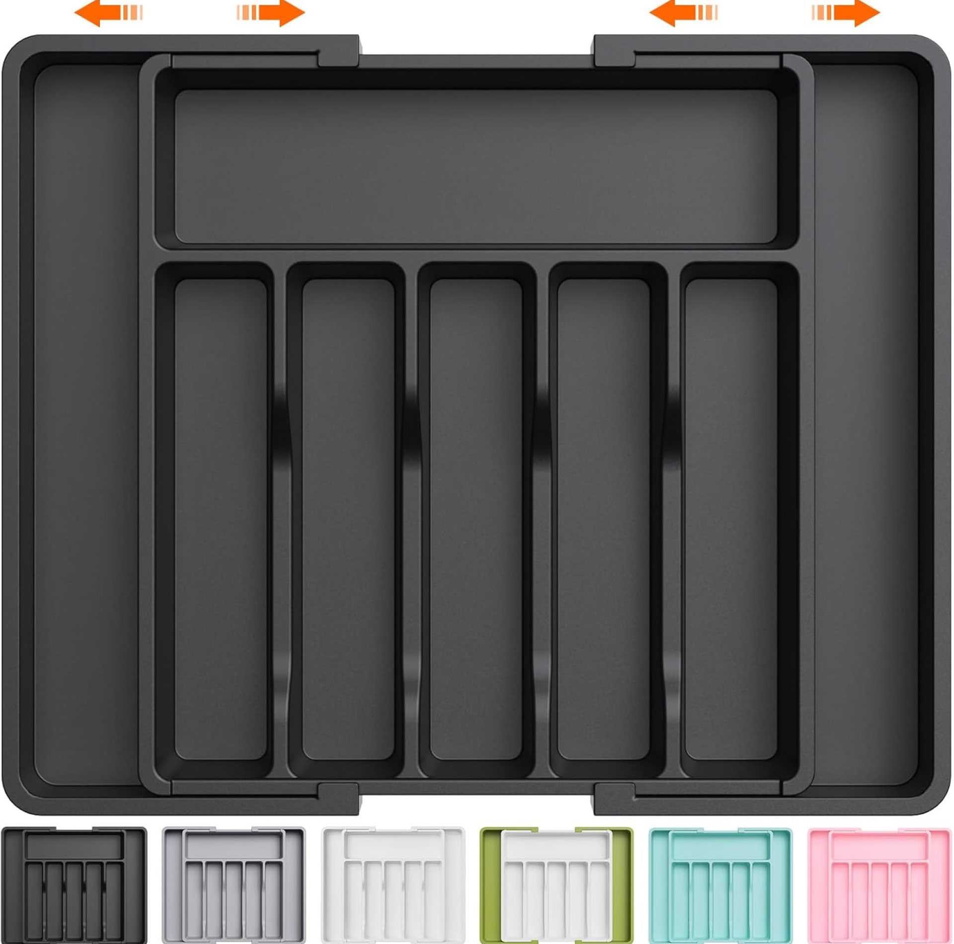 Lifewit Silverware Drawer Organizer, Expandable Utensil Tray for Kitchen, BPA Free Flatware and Cutlery Holder, Adjustable Plastic Storage for Spoons Forks Knives, Large, Black Lifewit Silverware Drawer Organizer, Expandable Utensil Tray for Kitchen, BPA Free Flatware and Cutlery Holder, Adjustable Plastic Storage for Spoons Forks Knives, Large, Black