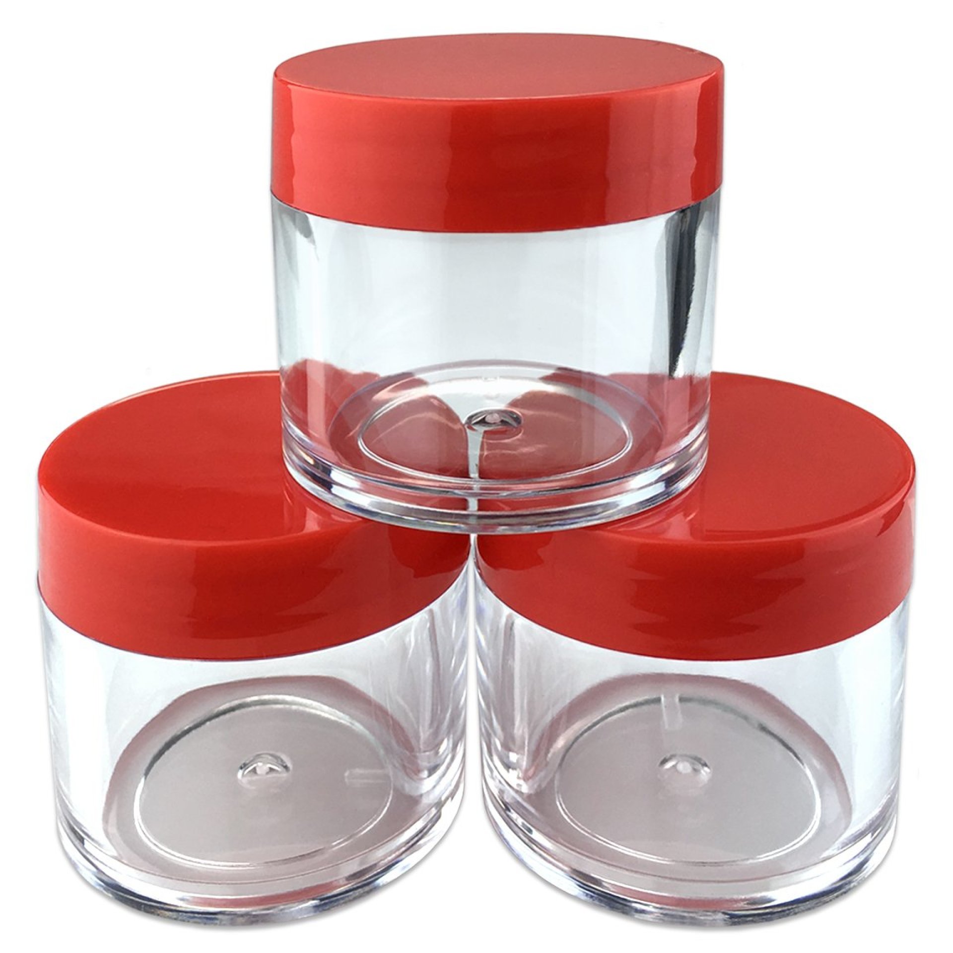 (3 Pieces) Beauticom® 30G/30ML (1 Oz) Round Clear Jars with RED Lids for Pills, Medication, Ointments and Other Beauty and Health Aids – BPA Free (3 Pieces) Beauticom® 30G/30ML (1 Oz) Round Clear Jars with RED Lids for Pills, Medication, Ointments and Other Beauty and Health Aids – BPA Free