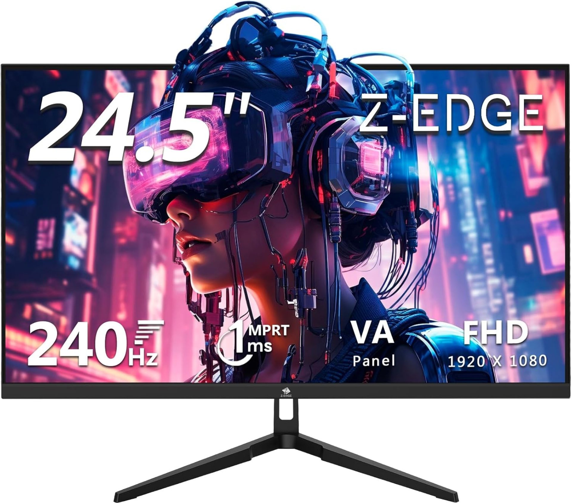 24.5″ Gaming Monitor 240Hz, Z-Edge UG25F FHD 1920×1080 Computer Monitor, 1ms Frameless LED, AMD Freesync Premium Display Port x1 HDMI x2, HDR, Contrast Ratio 5000:1 24.5″ Gaming Monitor 240Hz, Z-Edge UG25F FHD 1920×1080 Computer Monitor, 1ms Frameless LED, AMD Freesync Premium Display Port x1 HDMI x2, HDR, Contrast Ratio 5000:1